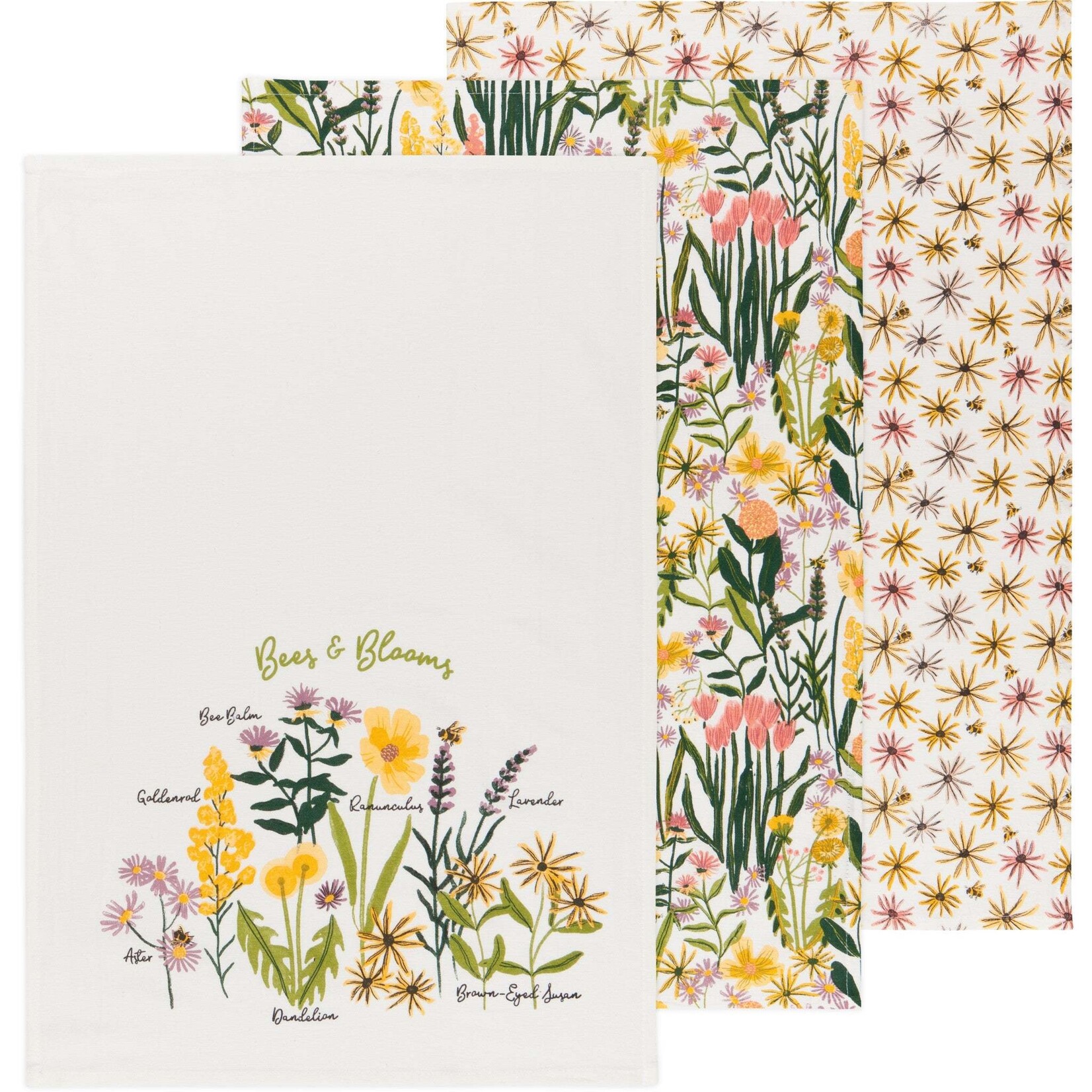 Danica Brands Bakers Tea Towel S/3 - Bees Blooms | Danica Brands