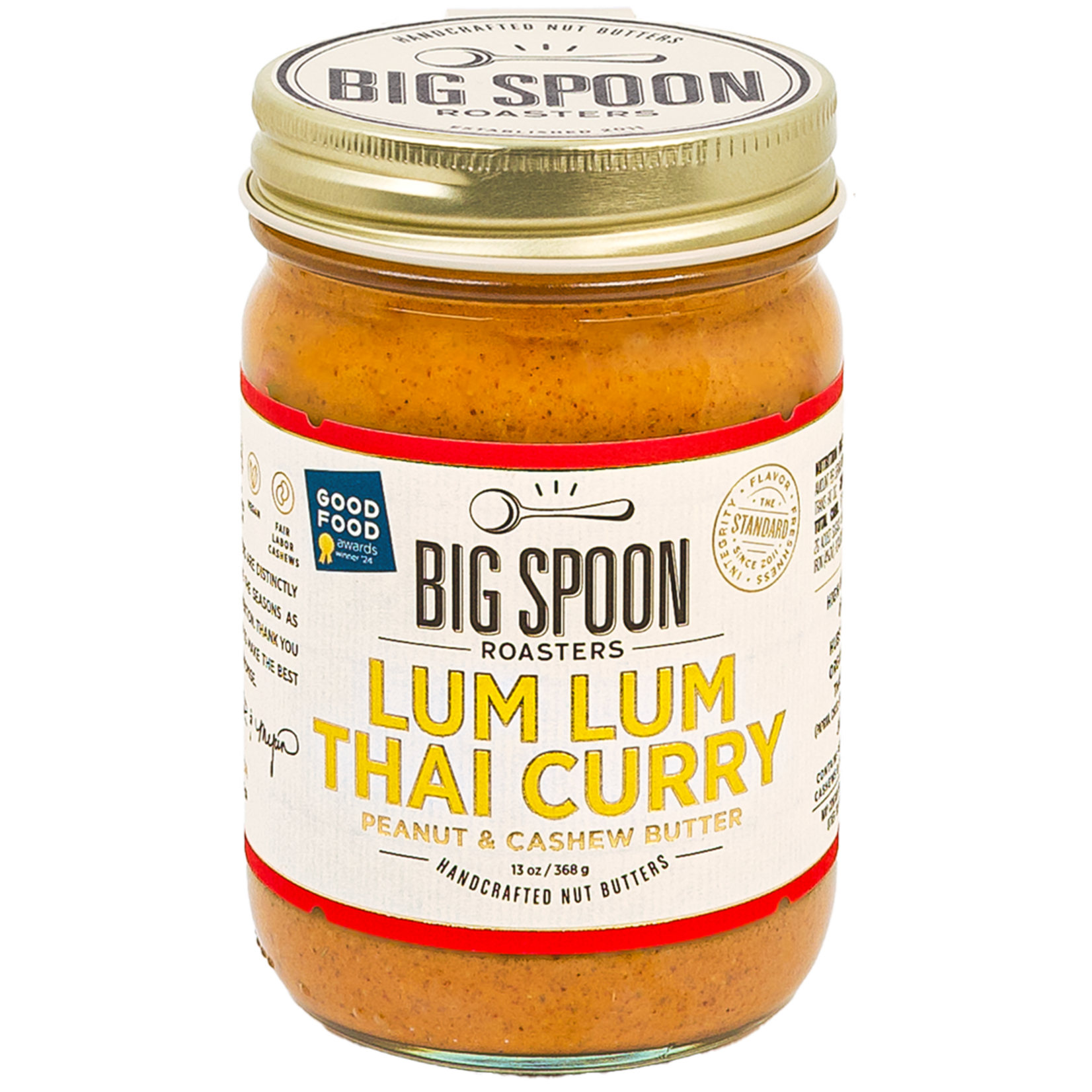 Big Spoon Roasters Lum Lum Thai Curry Peanut & Cashew Butter | 13 oz Jar | Big Spoon Roasters