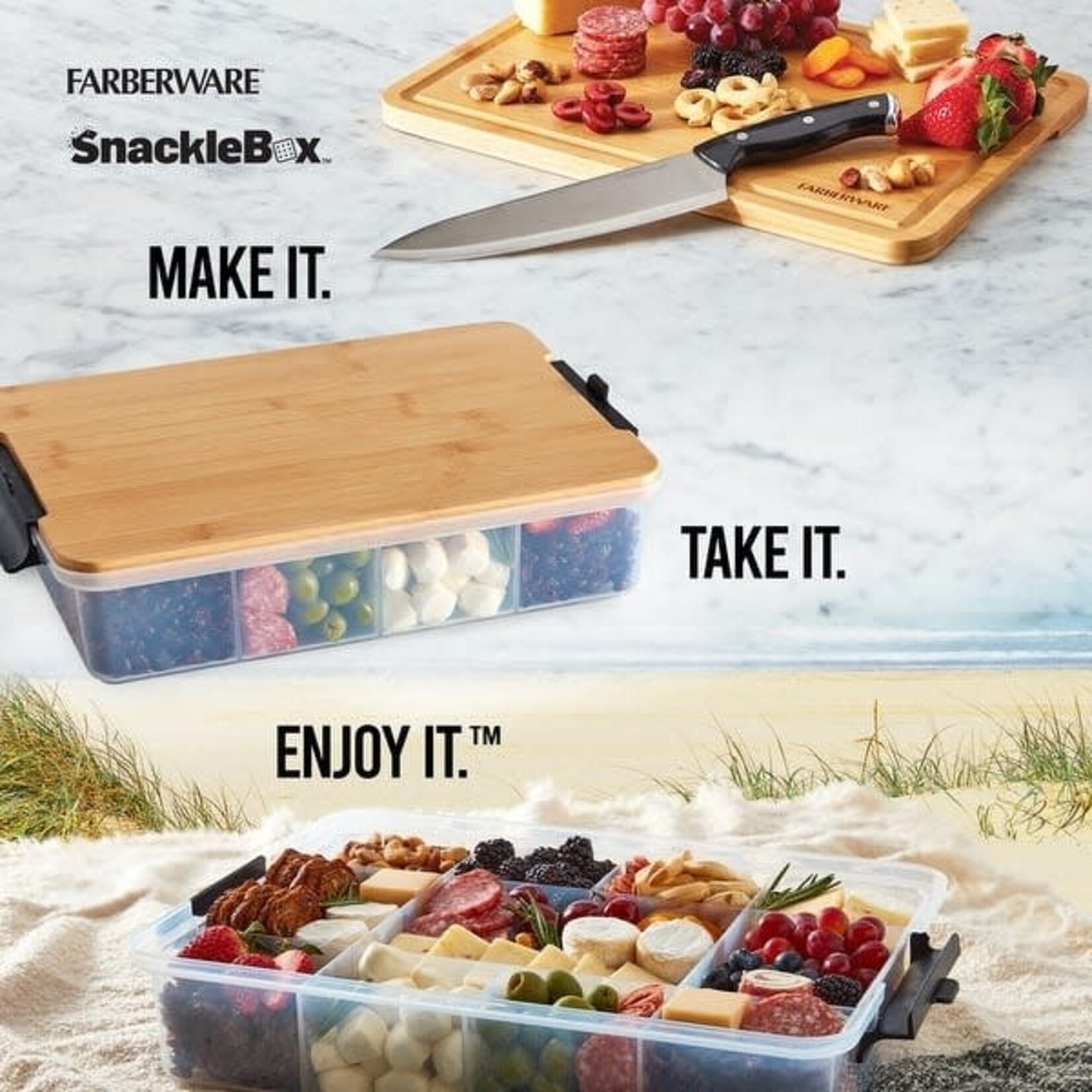 Faberware  11x16 Snacklebox – Bamboo | Lifetime Brands