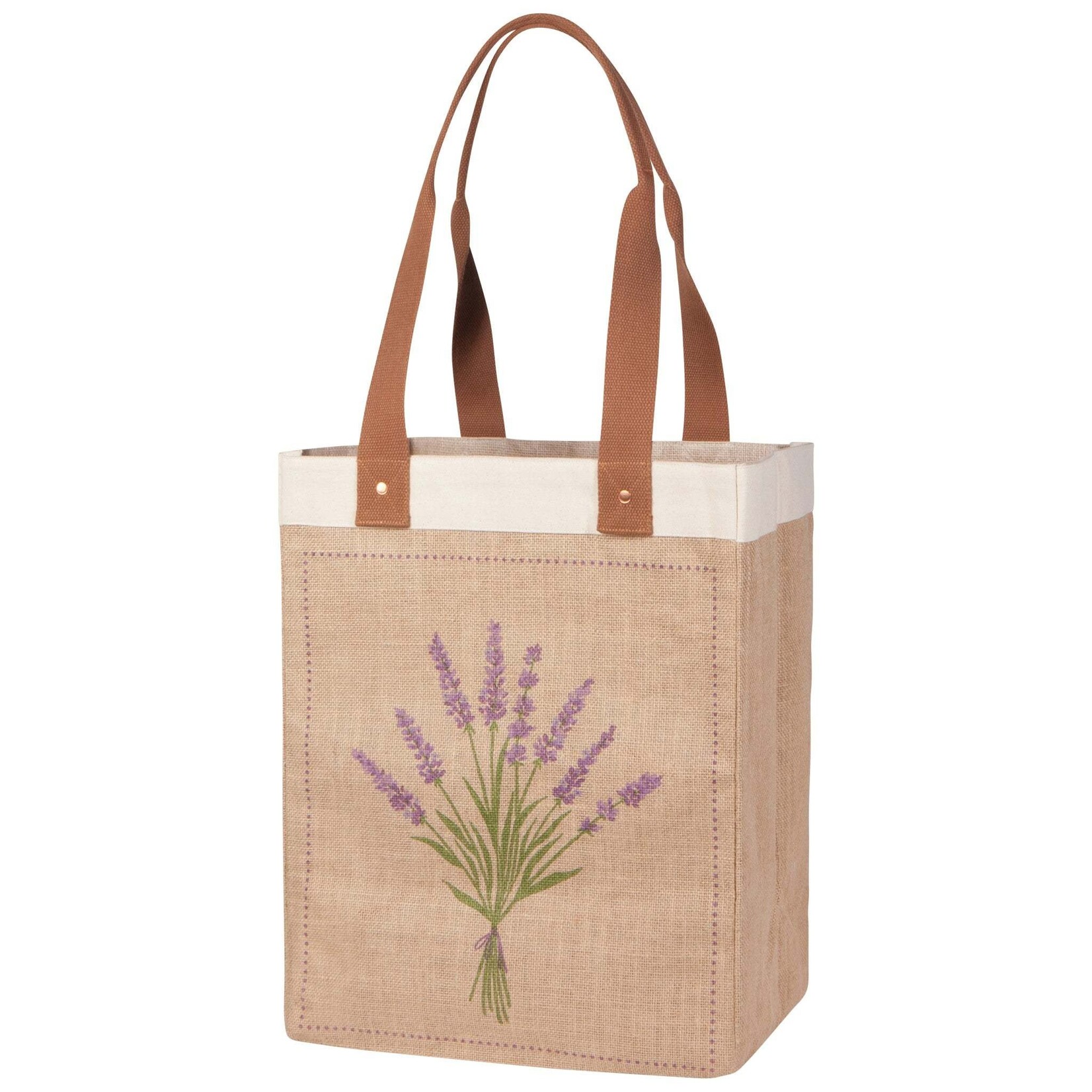 Danica Brands Burlap Shopping Bag - Lavender Large | Danica Brands