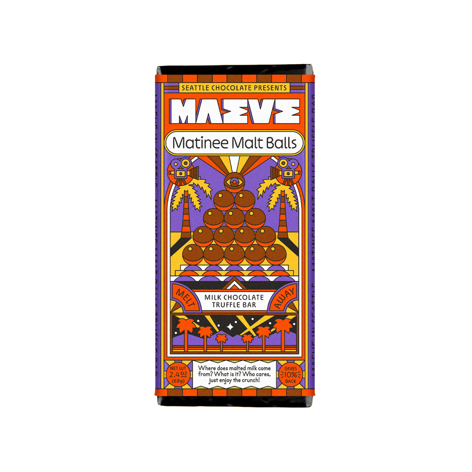 Seattle Chocolate Presents Maeve Matinee Malt Balls Truffle Bar | Seattle Chocolate Presents Maeve