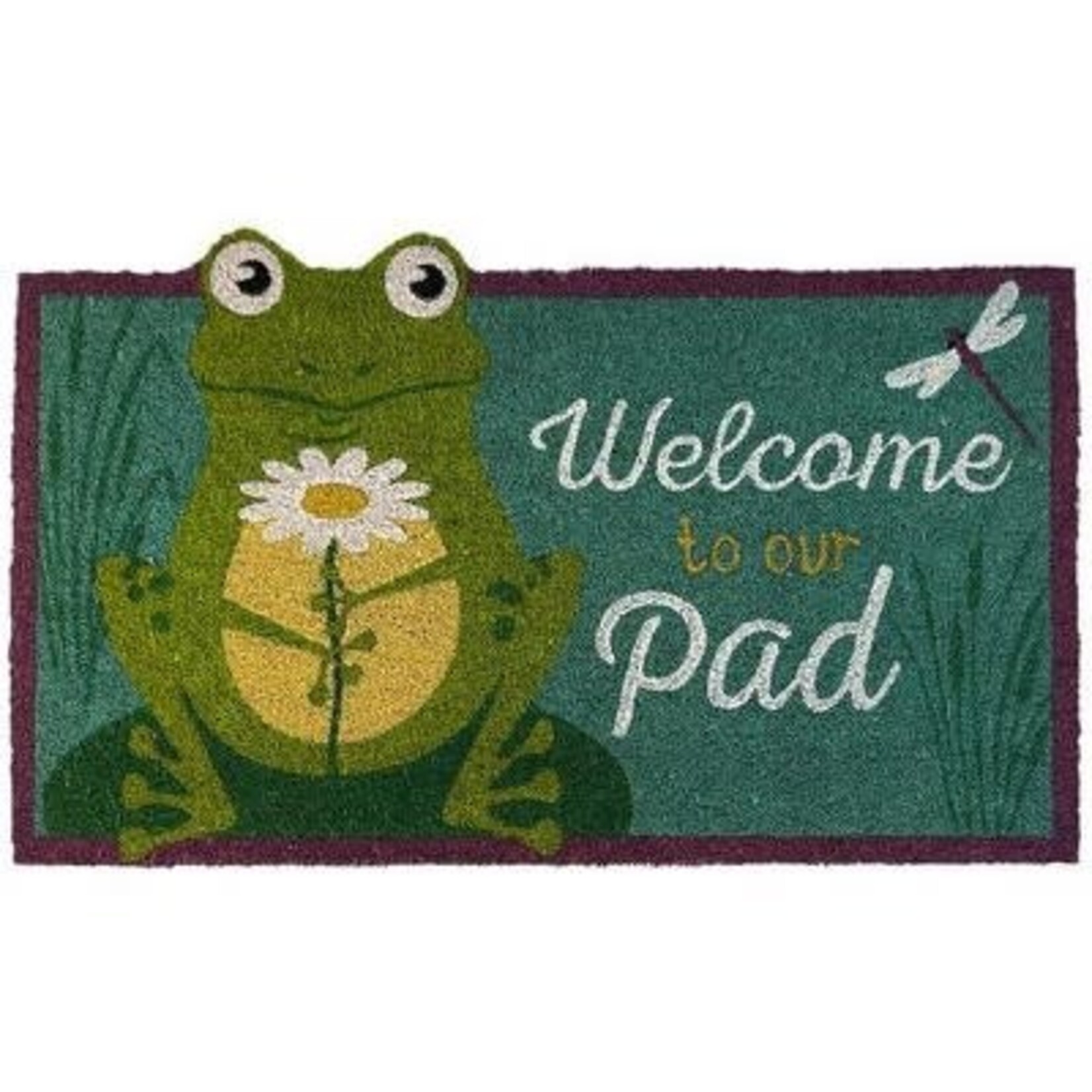 Tag Non-Slip Coir Mat - Frog on Lily Pad (Shaped) | Tag