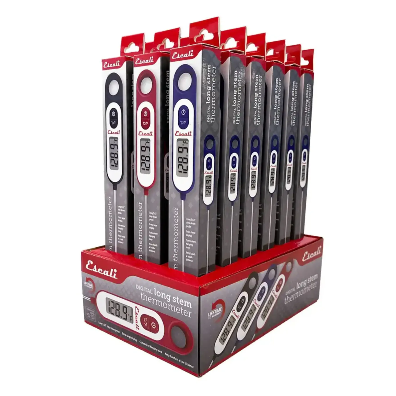Digital Long Stem Thermometer, Asst.