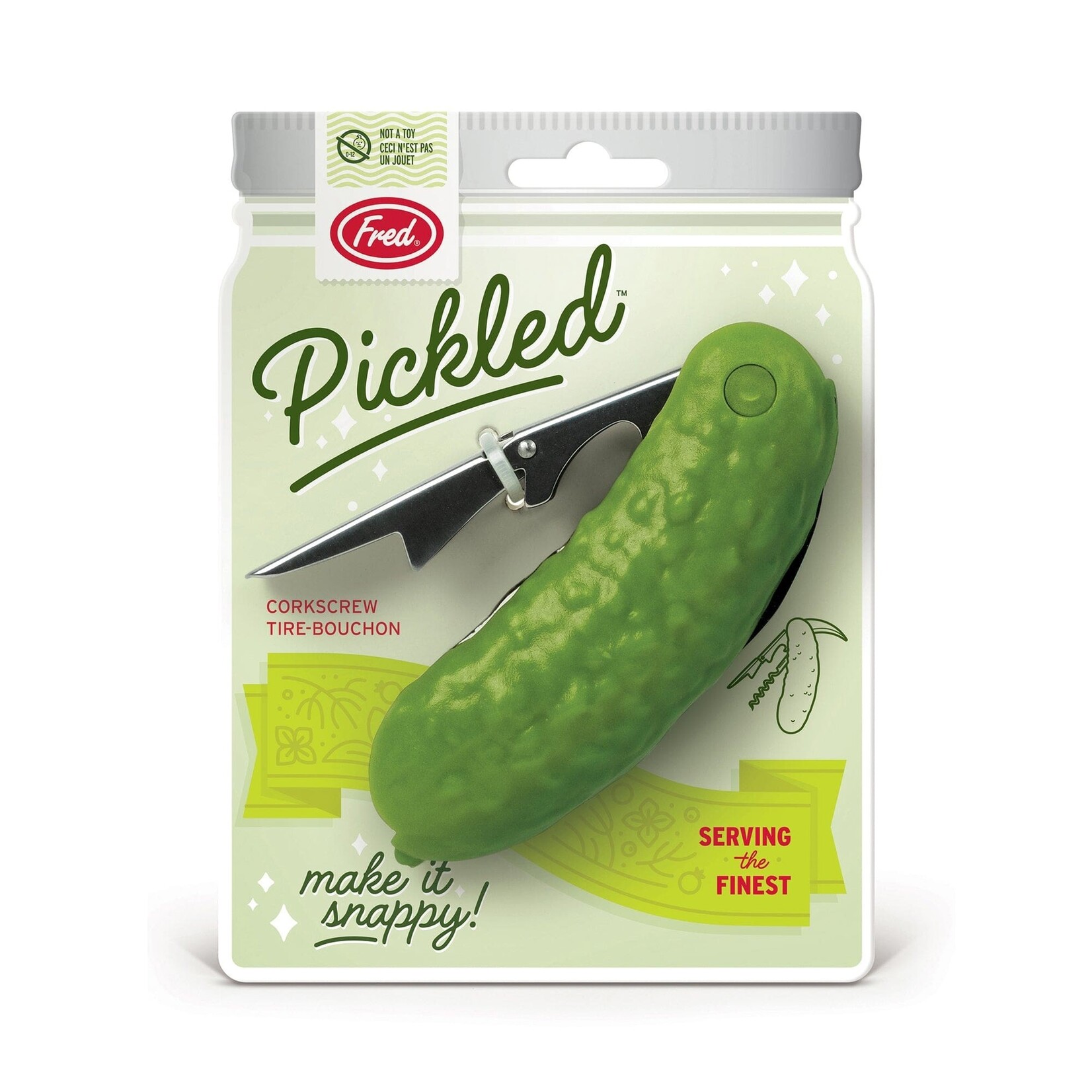 Fred & Friends Pickled - Pickle Corkscrew | Fred & Friends