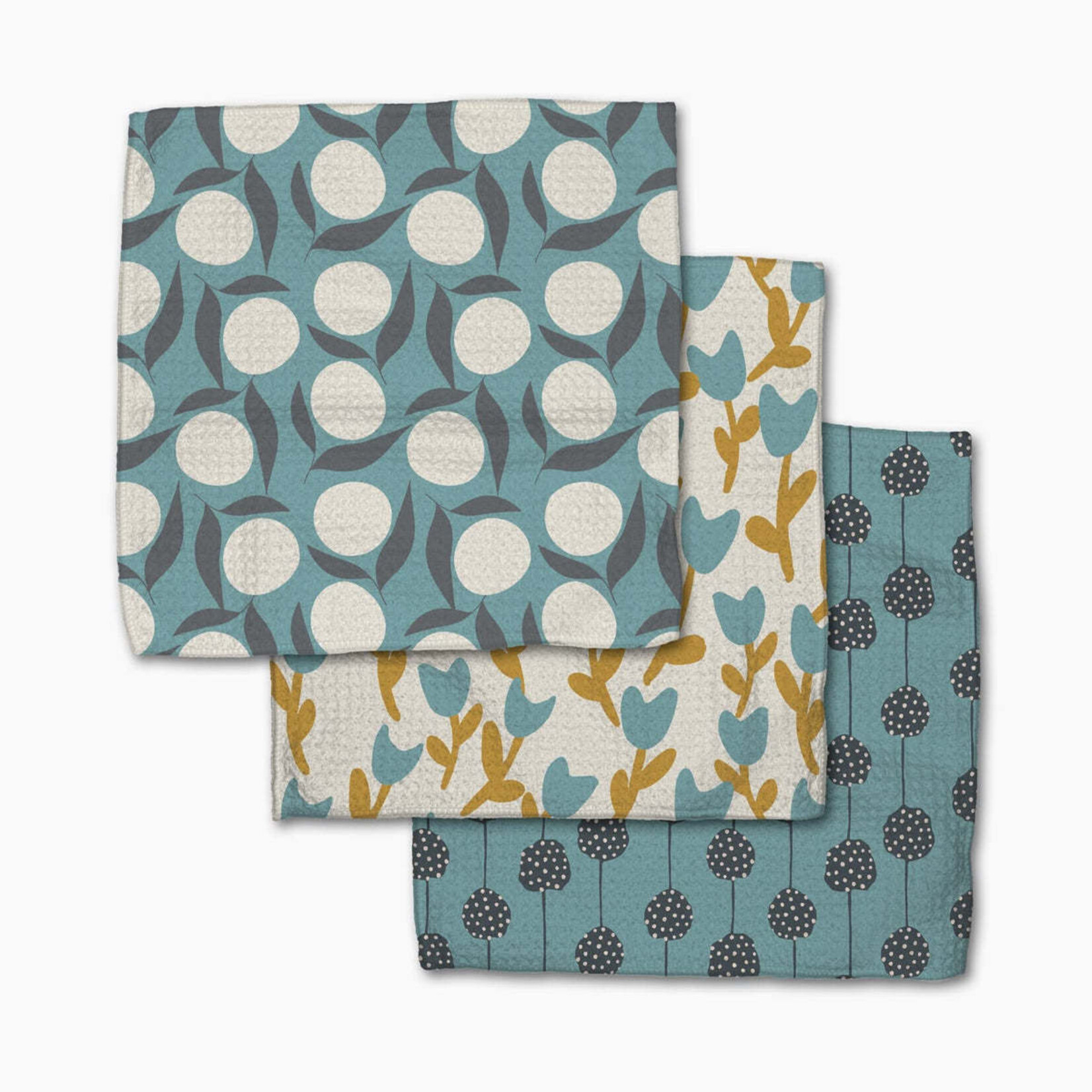 Geometry Polka Dot Blooms Dishcloth Set | Geometry