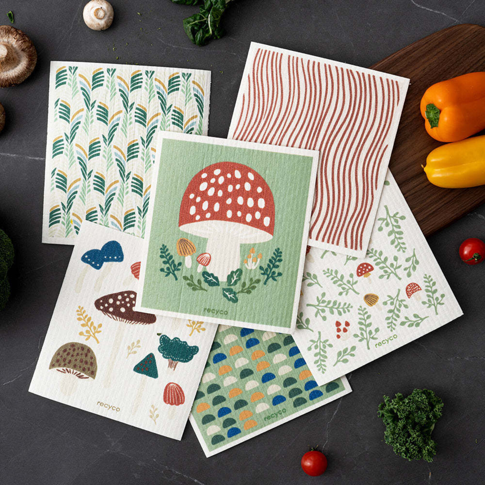 Geometry Mushroom Forest Dishcloth Set | Geometry