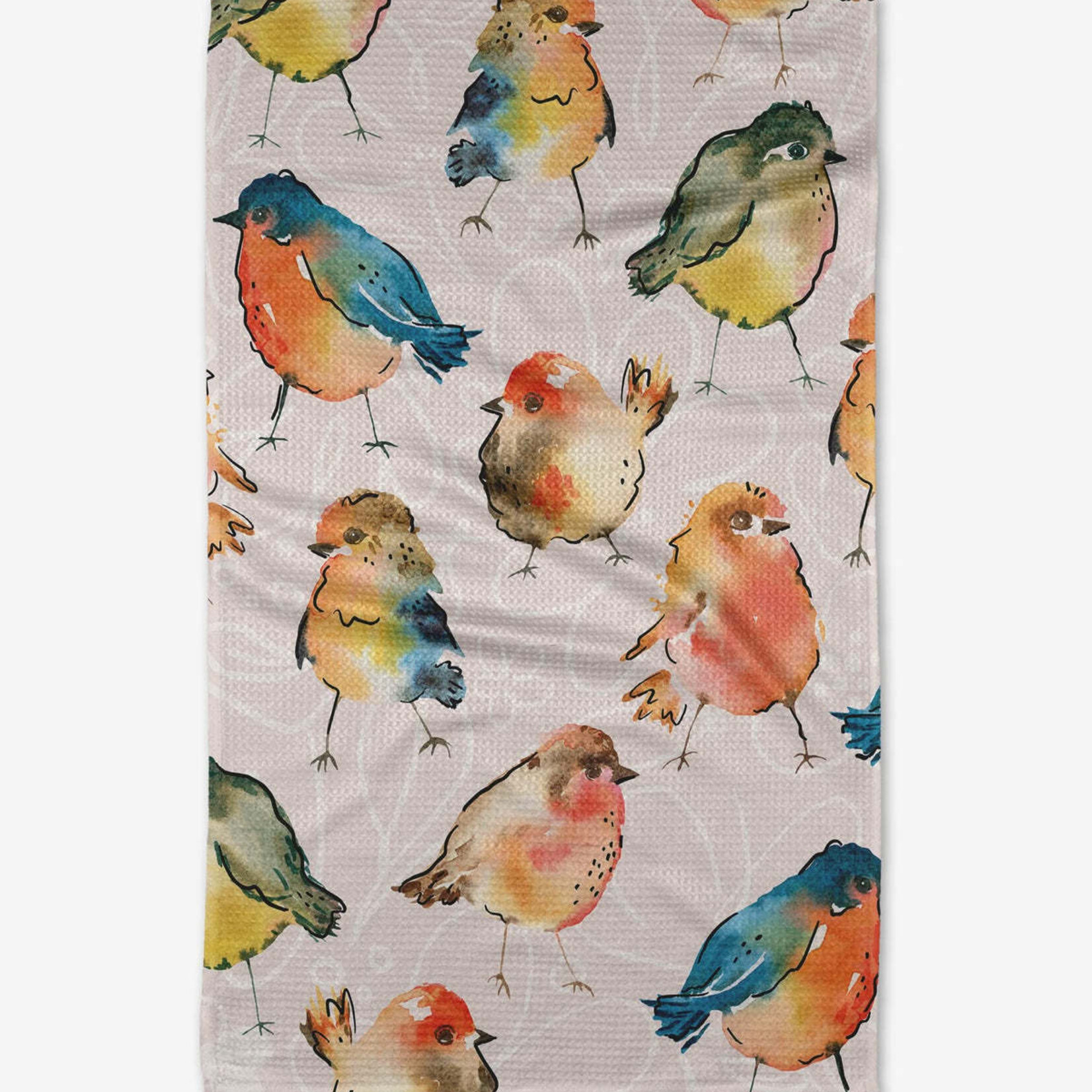 Geometry Summer Songbirds Tea Towel