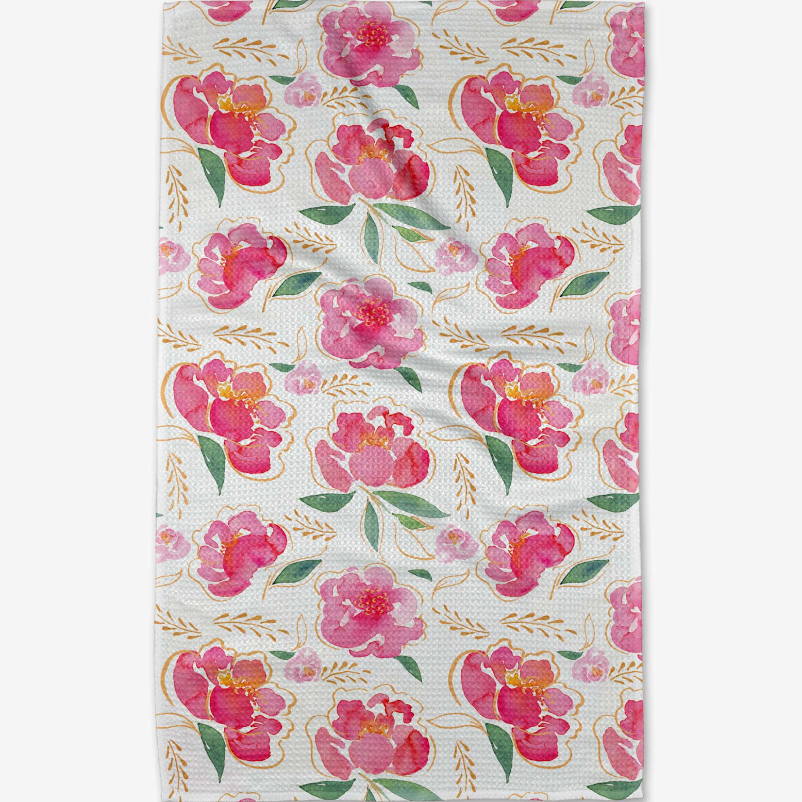 Geometry Global Pink Peony Tea Towel | Geometry