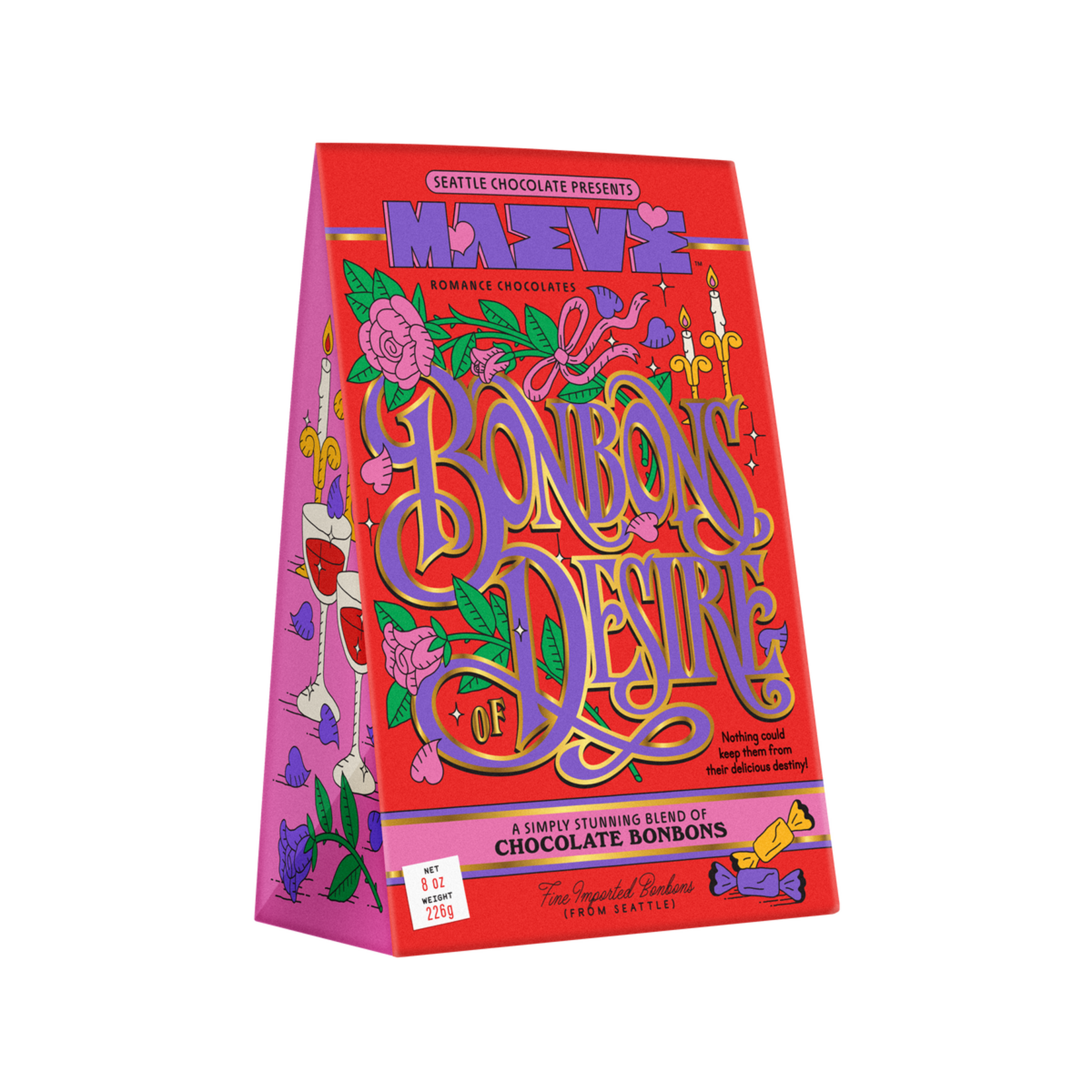 Seattle Chocolate Presents Maeve Valentine's - Bonbons of Desire Bonbon Box - 8oz | Seattle Chocolate Presents Maeve