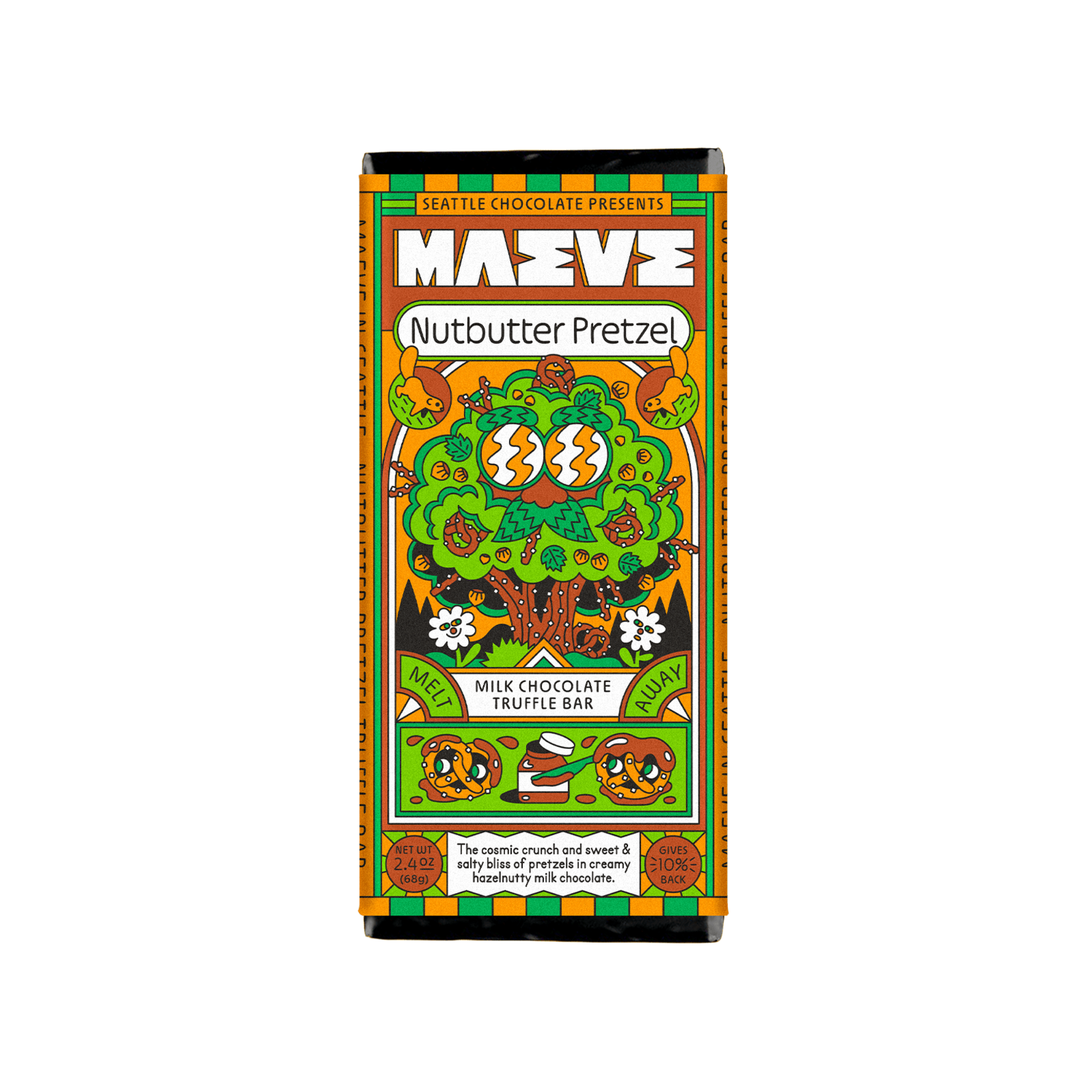 Seattle Chocolate Presents Maeve Nutbutter Pretzel Truffle Bar | Seattle Chocolate Presents Maeve
