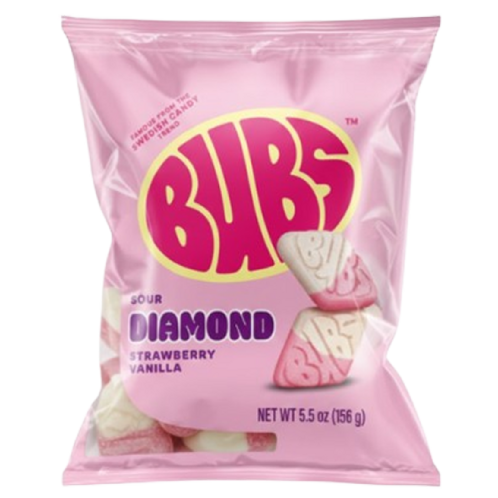 LONG ISLAND CANDY FACTORY Bubs Sour Diamond Strawberry Vanilla Swedish Gummies 5.5 oz