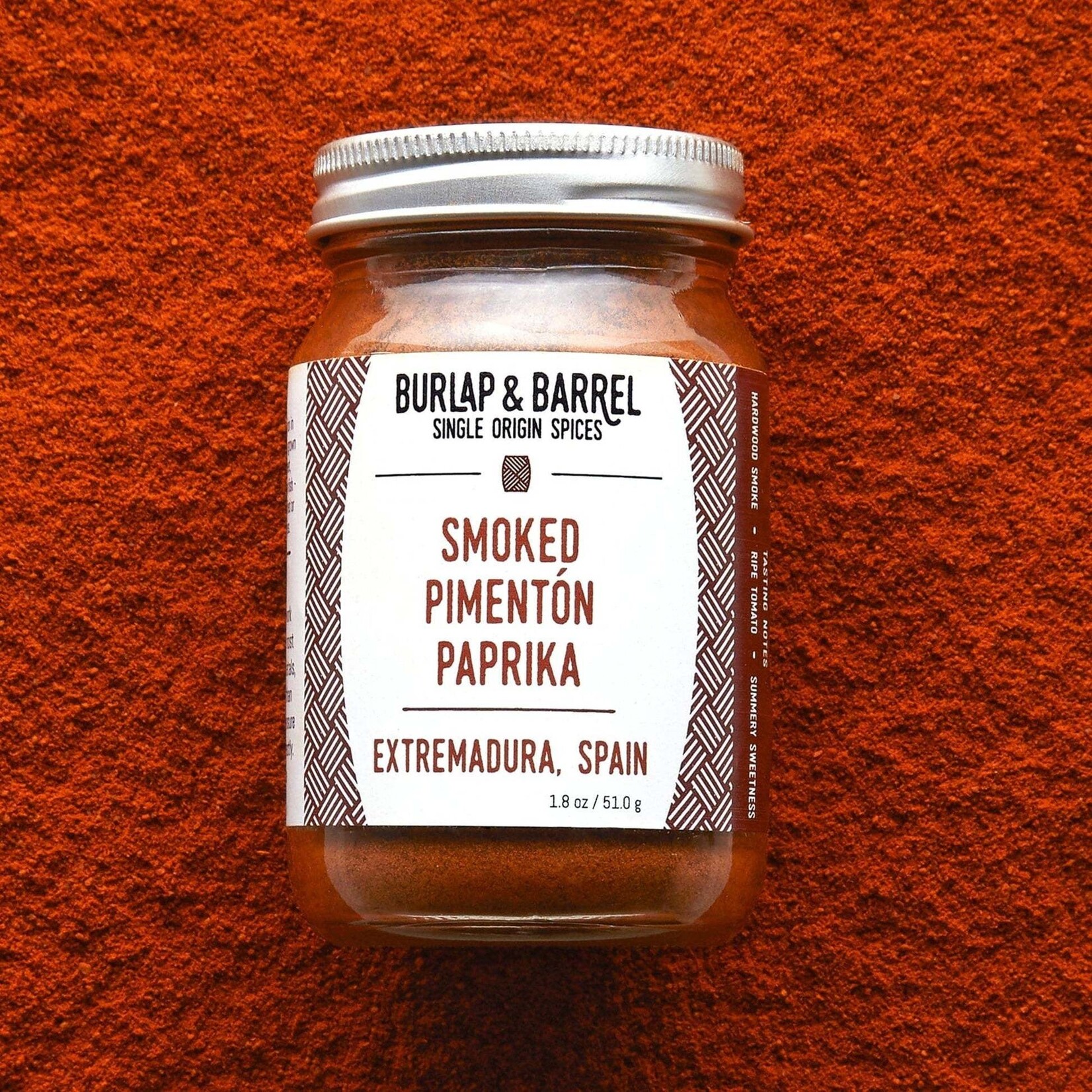 Burlap & Barrel Smoked Pimenton Paprika - Single Origin Spice & Seasoning | 1.8 oz glass jar | Burlap & Barrel