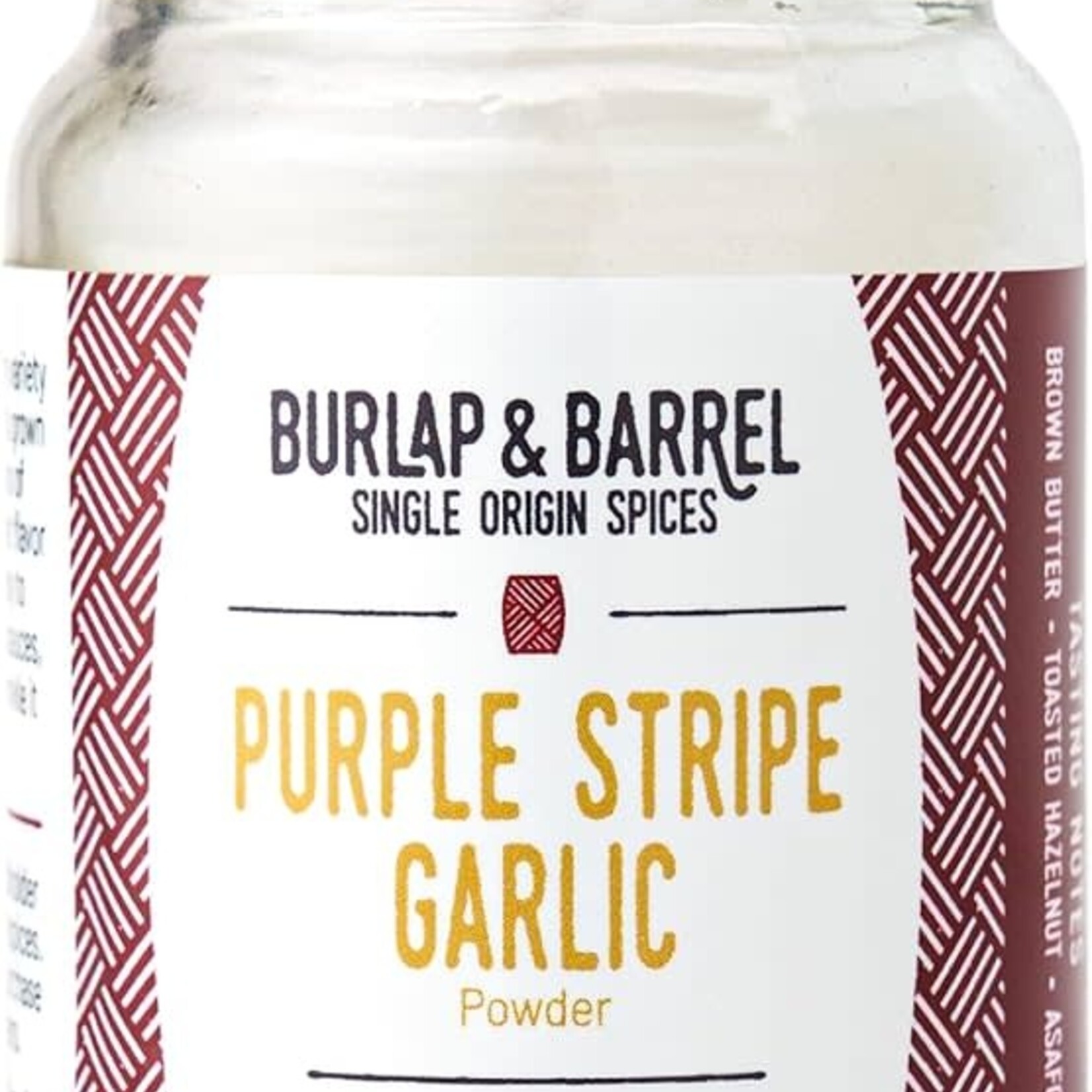 Burlap & Barrel Purple Stripe Garlic - Single Origin Spice & Seasoning | 3.0 oz glass jar | Burlap & Barrel