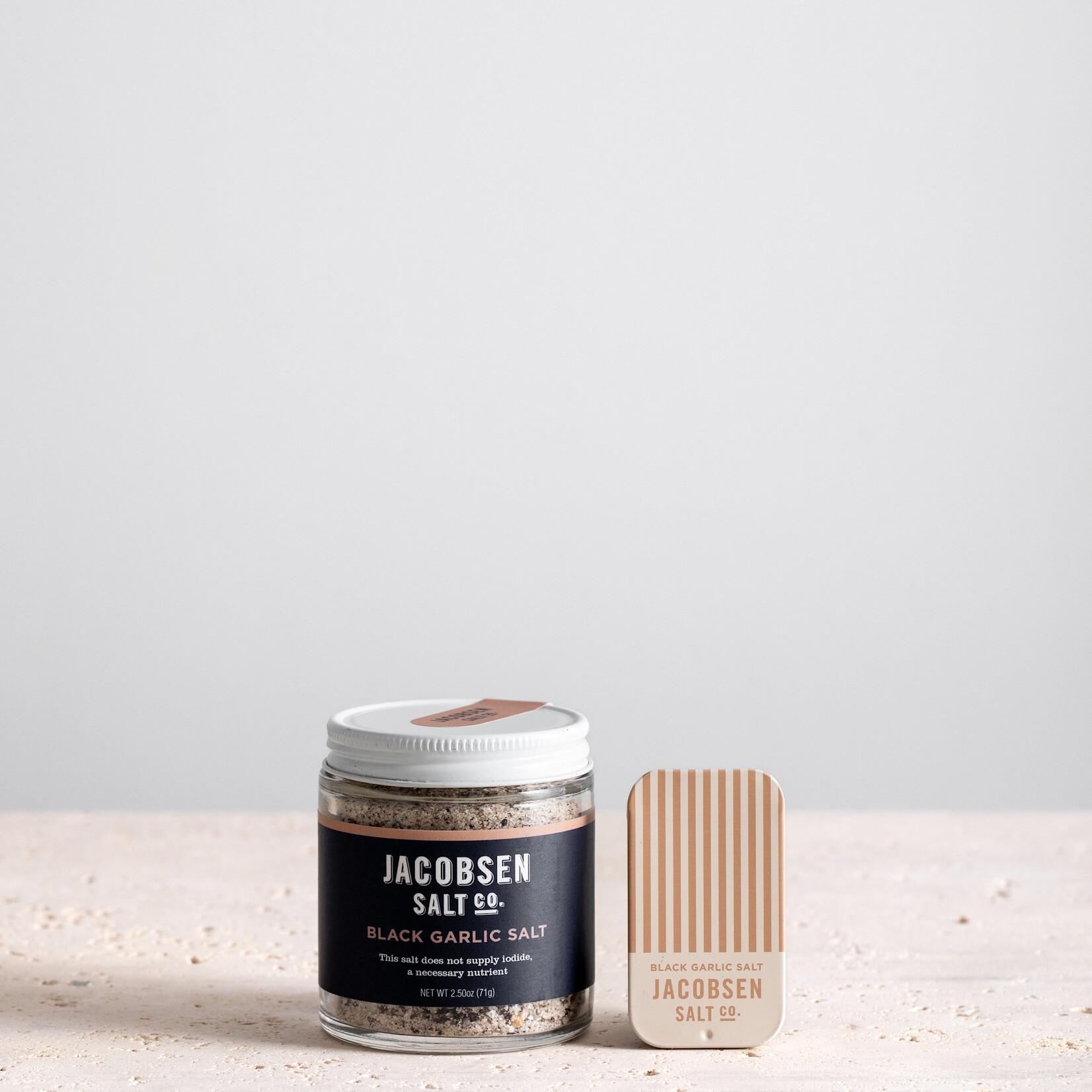 Jacobsen Salt Co. Infused Black Garlic Sea Salt Slide Tin | Jacobsen Salt Co.