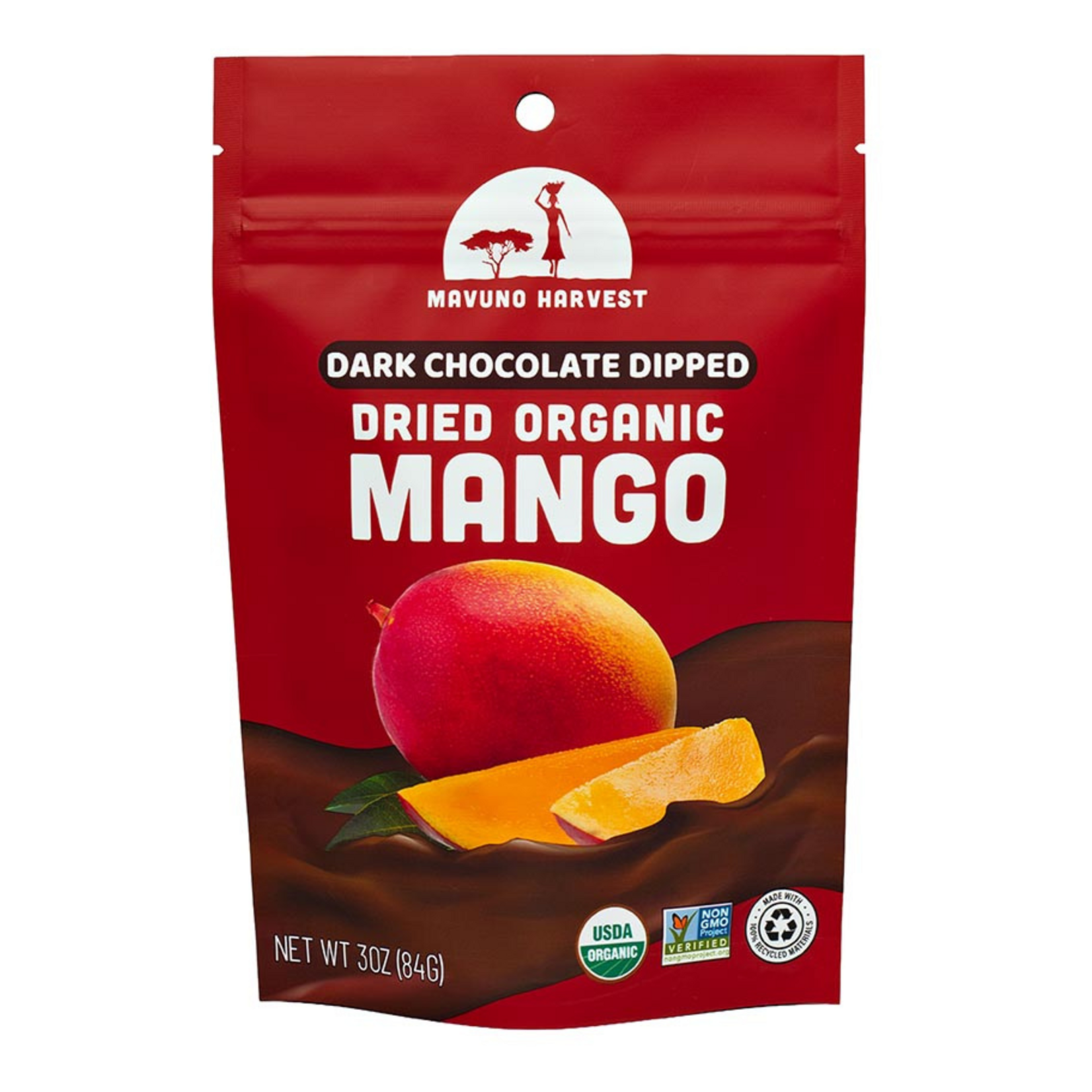 MAVUNO ORG HARVEST Organic Dark Chocolate Dipped Dried Mango 6 OZ | MAVUNO ORG HARVEST