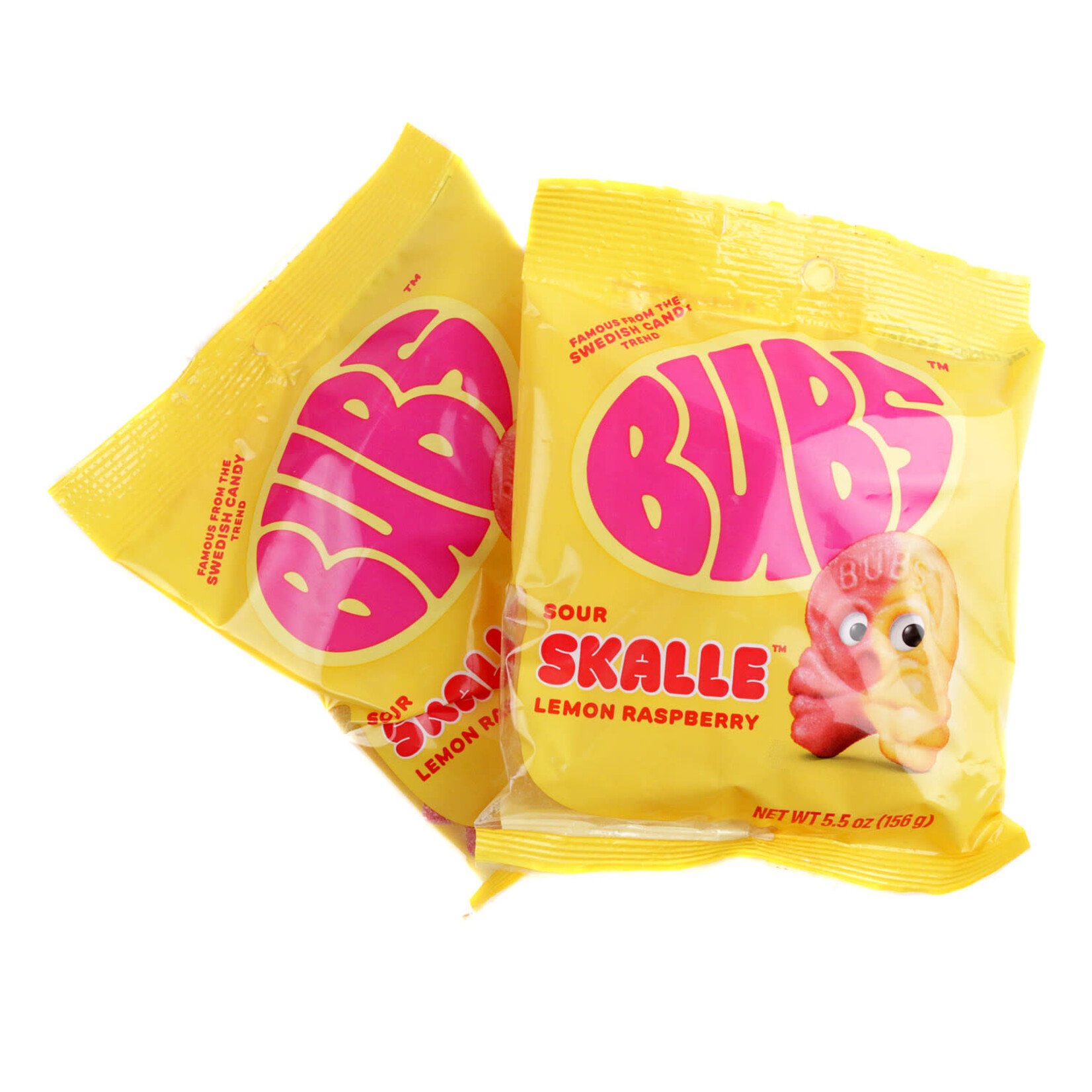 LONG ISLAND CANDY FACTORY Bubs Sour Skalle Skull Lemon Raspberry Swedish Gummies 5.5 oz