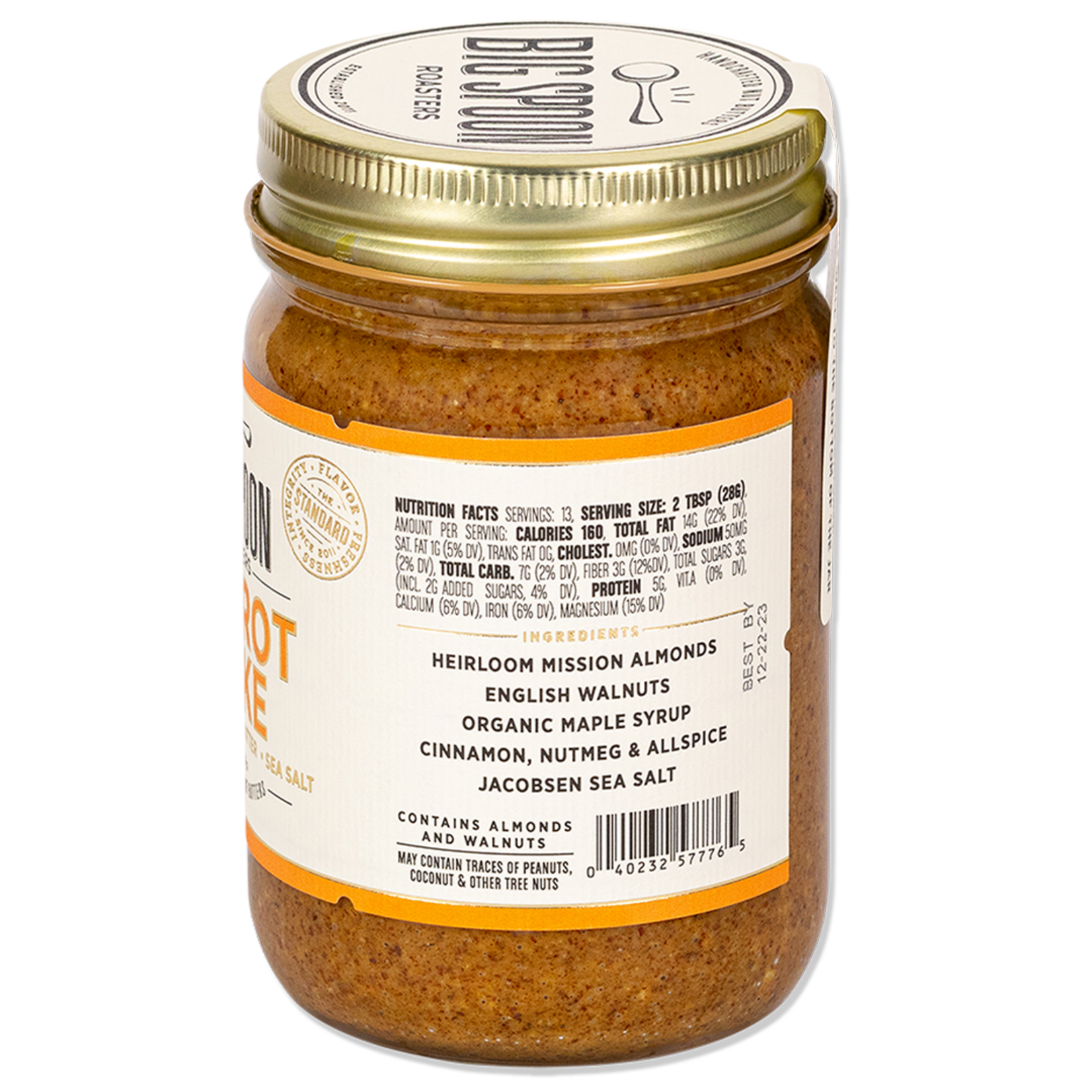 Big Spoon Roasters Carrot Cake Almond & Walnut Butter | 13 oz Jar | Big Spoon Roasters