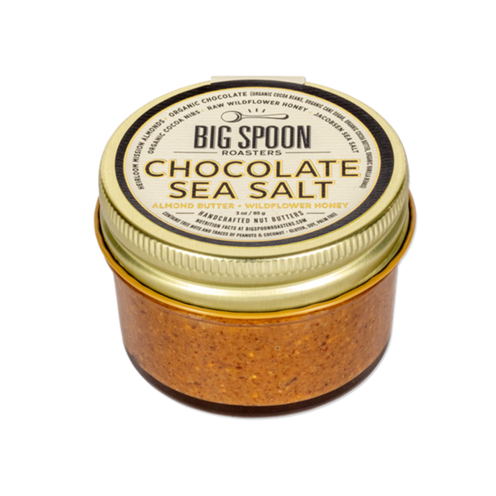 Big Spoon Roasters Chocolate Sea Salt Almond Butter | 13 oz Jar | Big Spoon Roasters