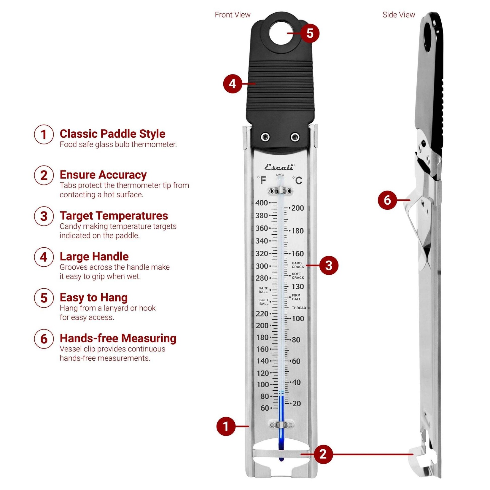 Deep Fry / Candy Thermometer, Paddle Style | Kitchen Supply