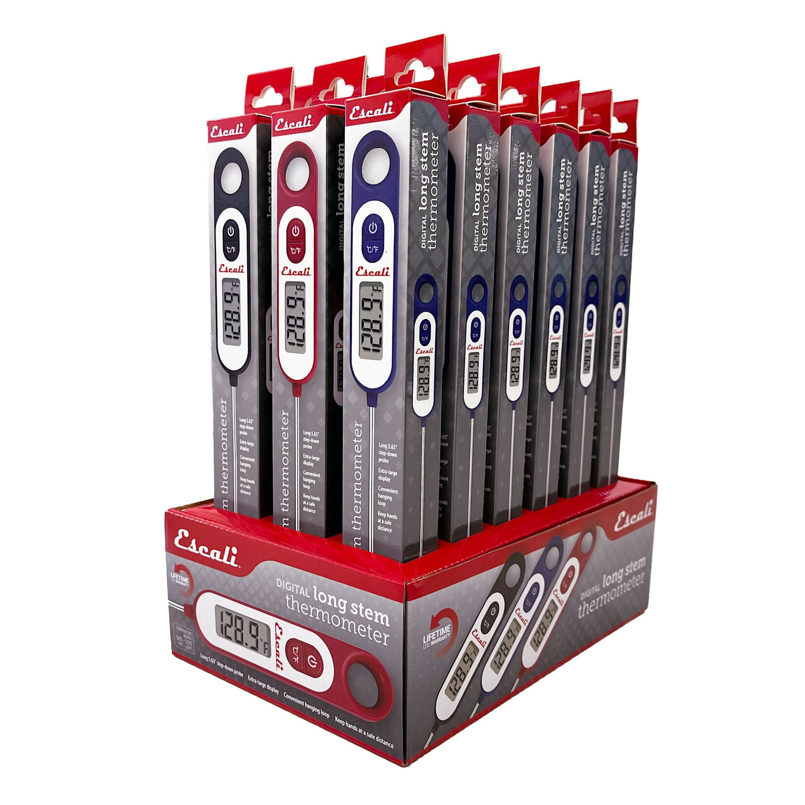 Digital Long Stem Thermometer, Asst.