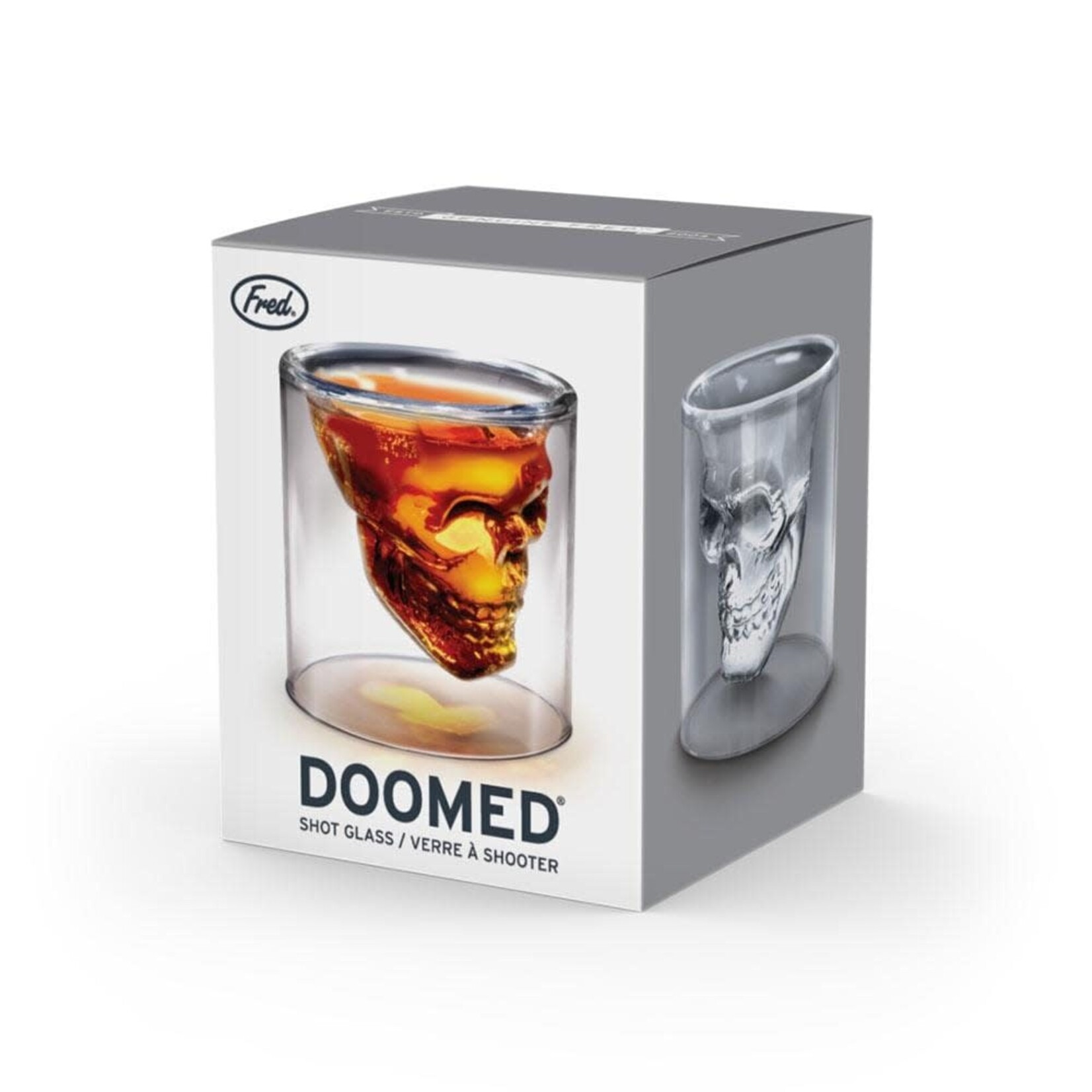 Fred & Friends DOOMED - Skull Shot Glass, Holds 2.5oz, Borosilicate Glass | Fred & Friends