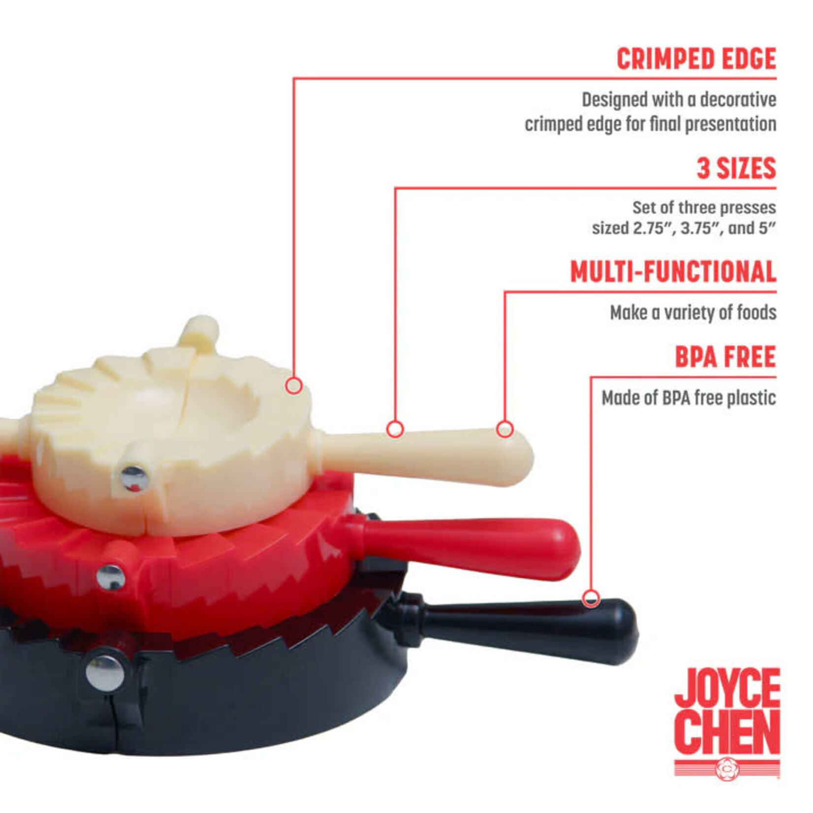 Joyce Chen Dumpling Press, 3 Piece Set | Kitchen Supply