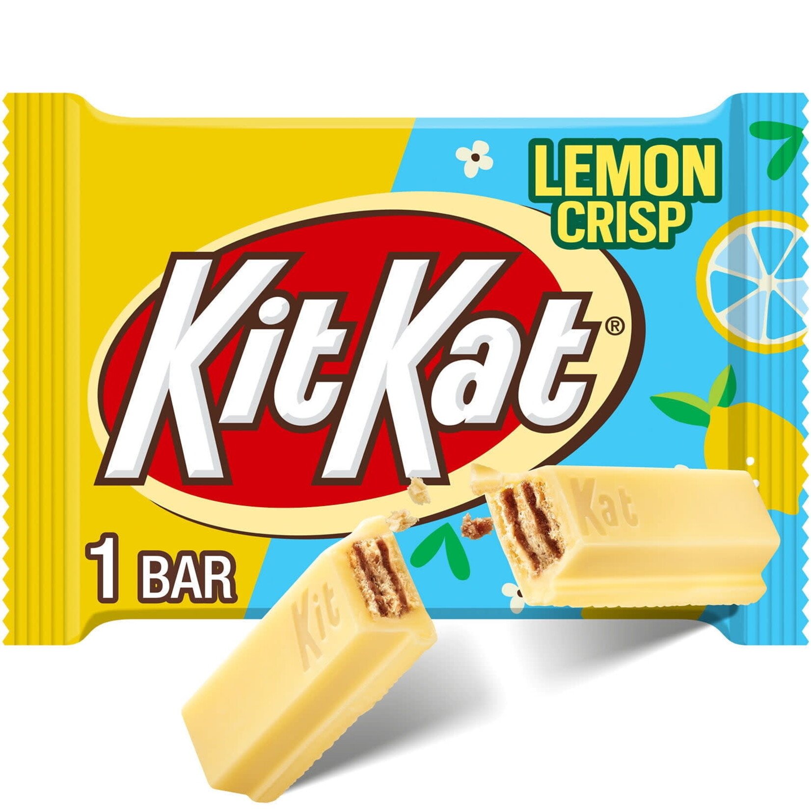 LONG ISLAND CANDY FACTORY Kit Kat Lemon Crisp White Chocolate Wafer Candy Bar 1.5 oz