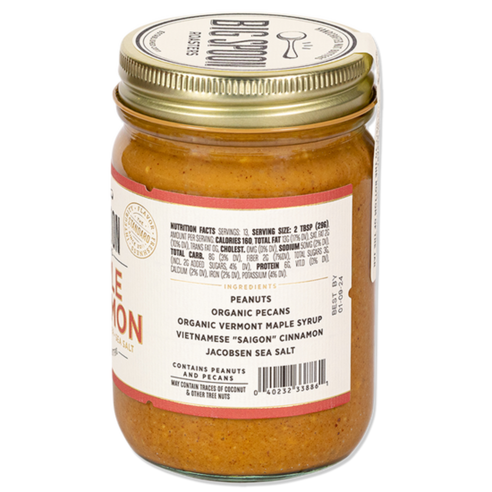 Big Spoon Roasters Maple Cinnamon Peanut & Pecan Butter | 13 oz Jar | Big Spoon Roasters