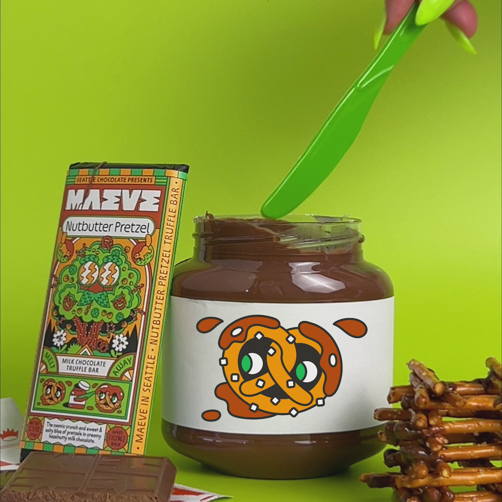 Seattle Chocolate Presents Maeve Nutbutter Pretzel Truffle Bar | Seattle Chocolate Presents Maeve