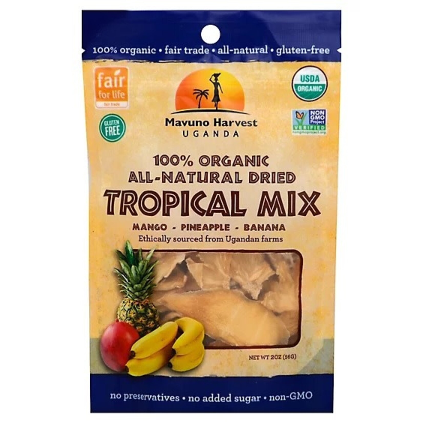 MAVUNO ORG HARVEST Organic Dried Tropical Mix (Mango, Banana, Pineapple) 2 OZ | MAVUNO ORG HARVEST