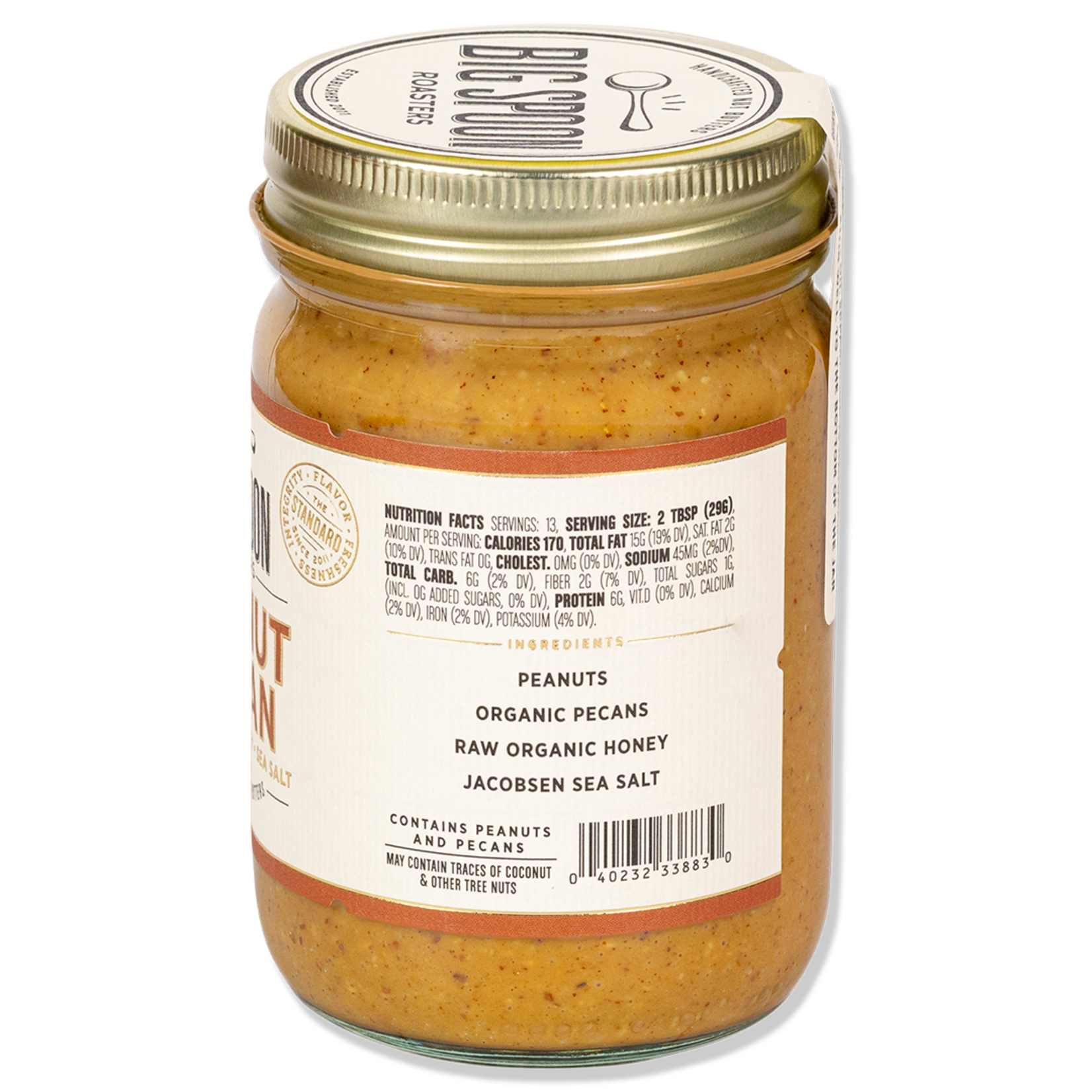 Big Spoon Roasters Peanut Pecan Butter with Wildflower Honey | 13 oz Jar | Big Spoon Roasters