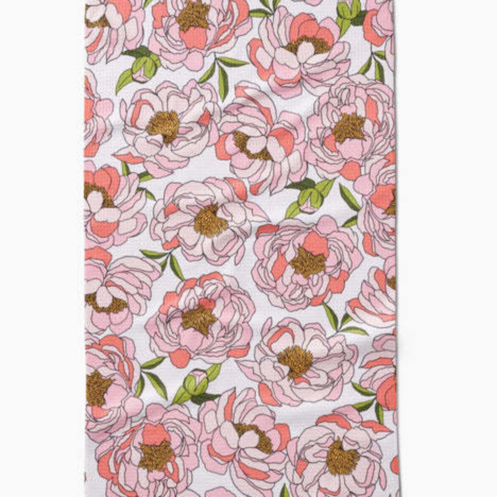 Geometry Global Pink Peony Tea Towel | Geometry