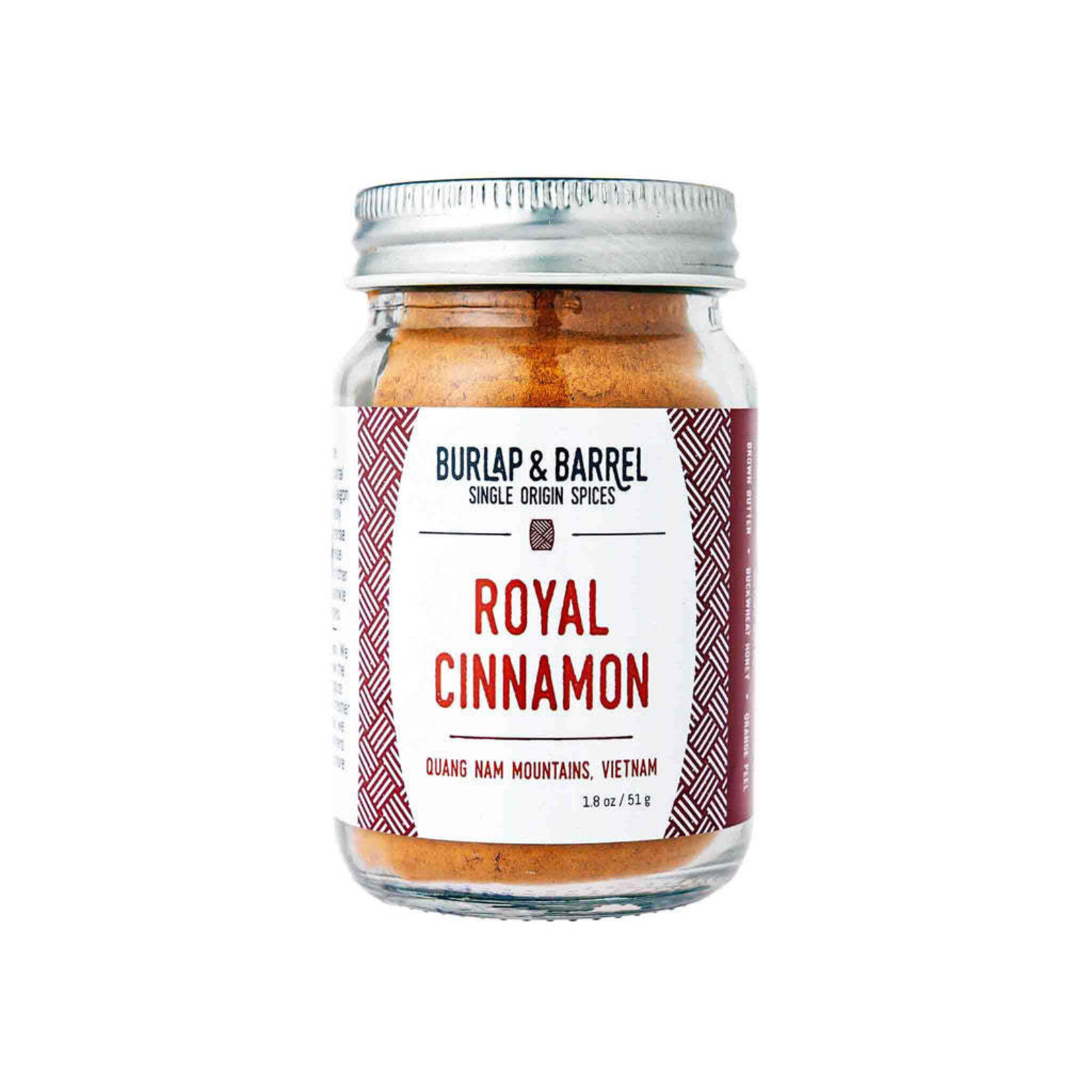 Burlap & Barrel Royal Cinnamon (Saigon cinnamon, Vietnamese cinnamon) Spice | 1.8 oz glass jar | Burlap & Barrel