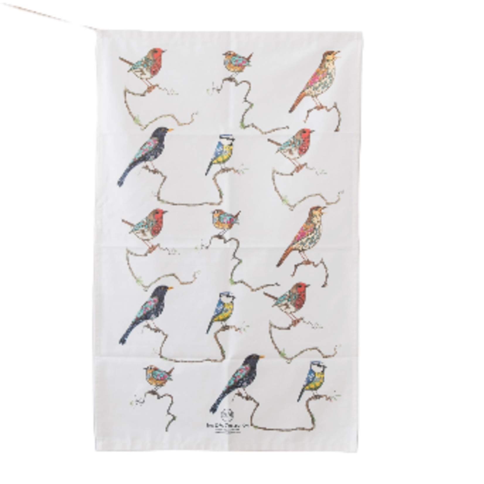 Geometry Summer Songbirds Tea Towel
