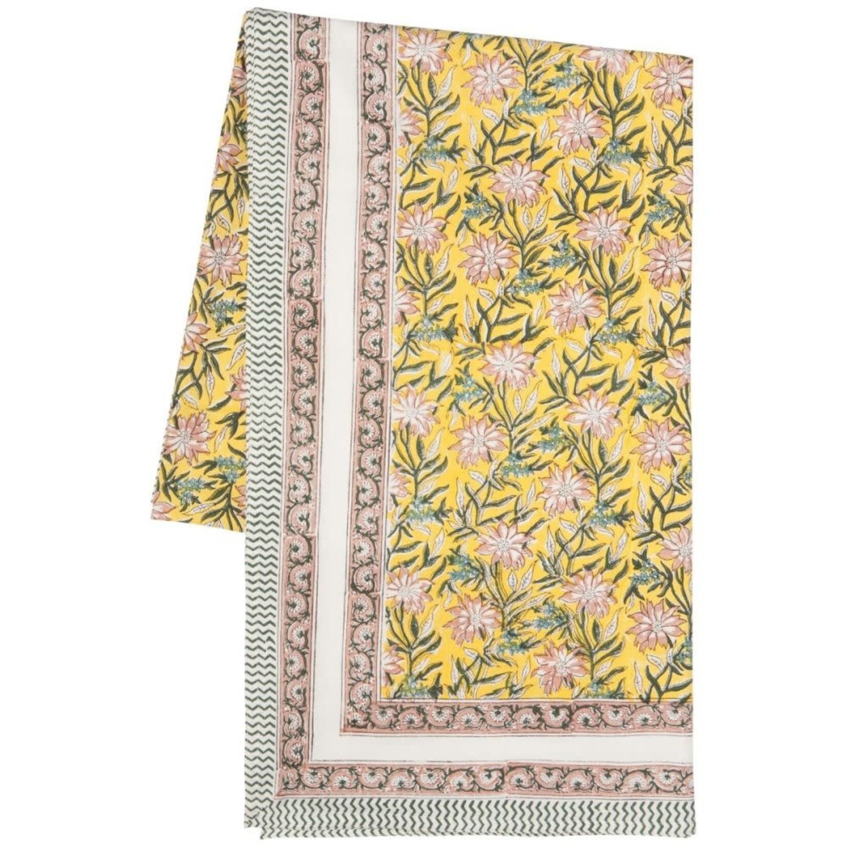Danica Brands Tablecloth 90” - Block Print Clematis | Danica Brands