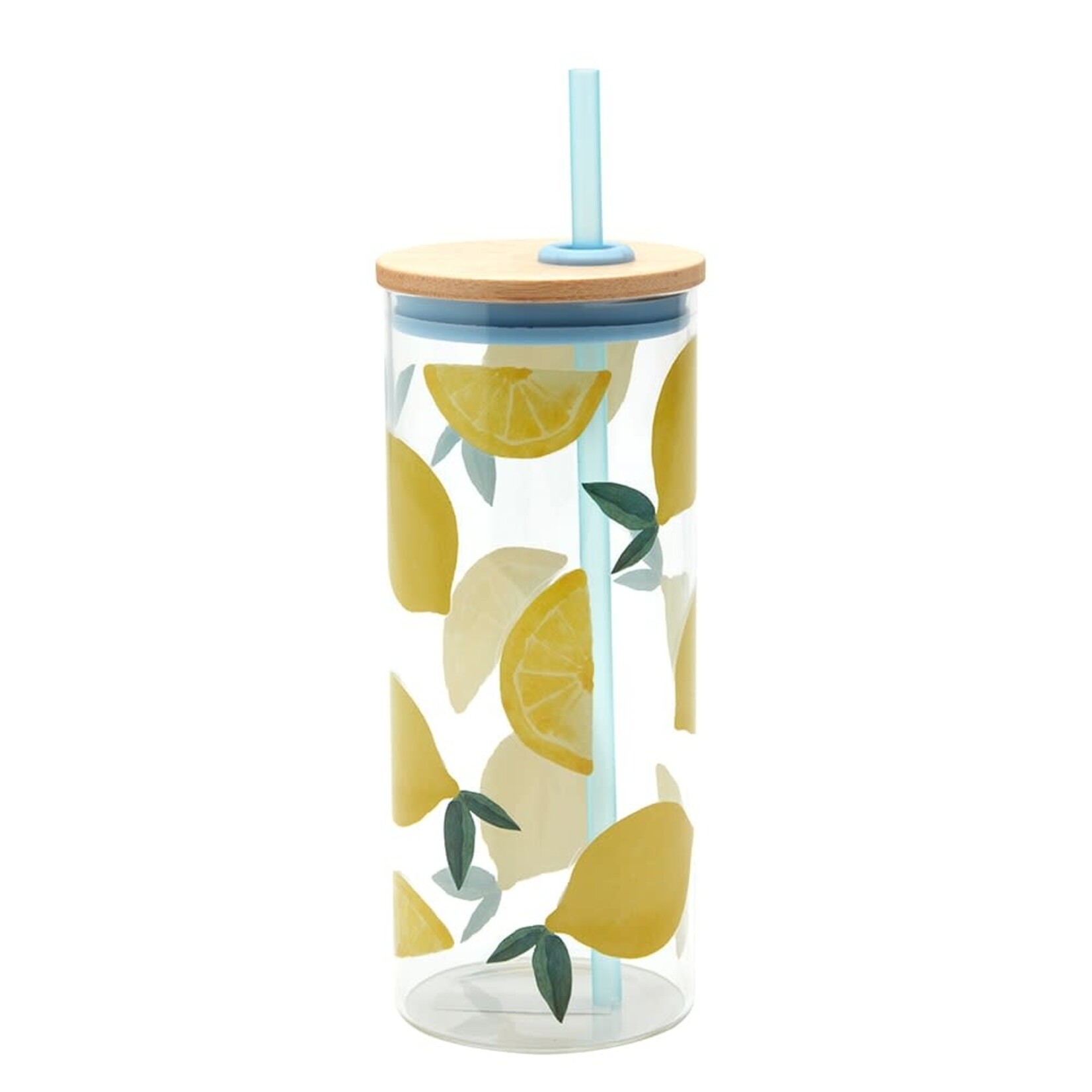 Tag Tumbler - Lemon Lidded Glass with Straw | Tag