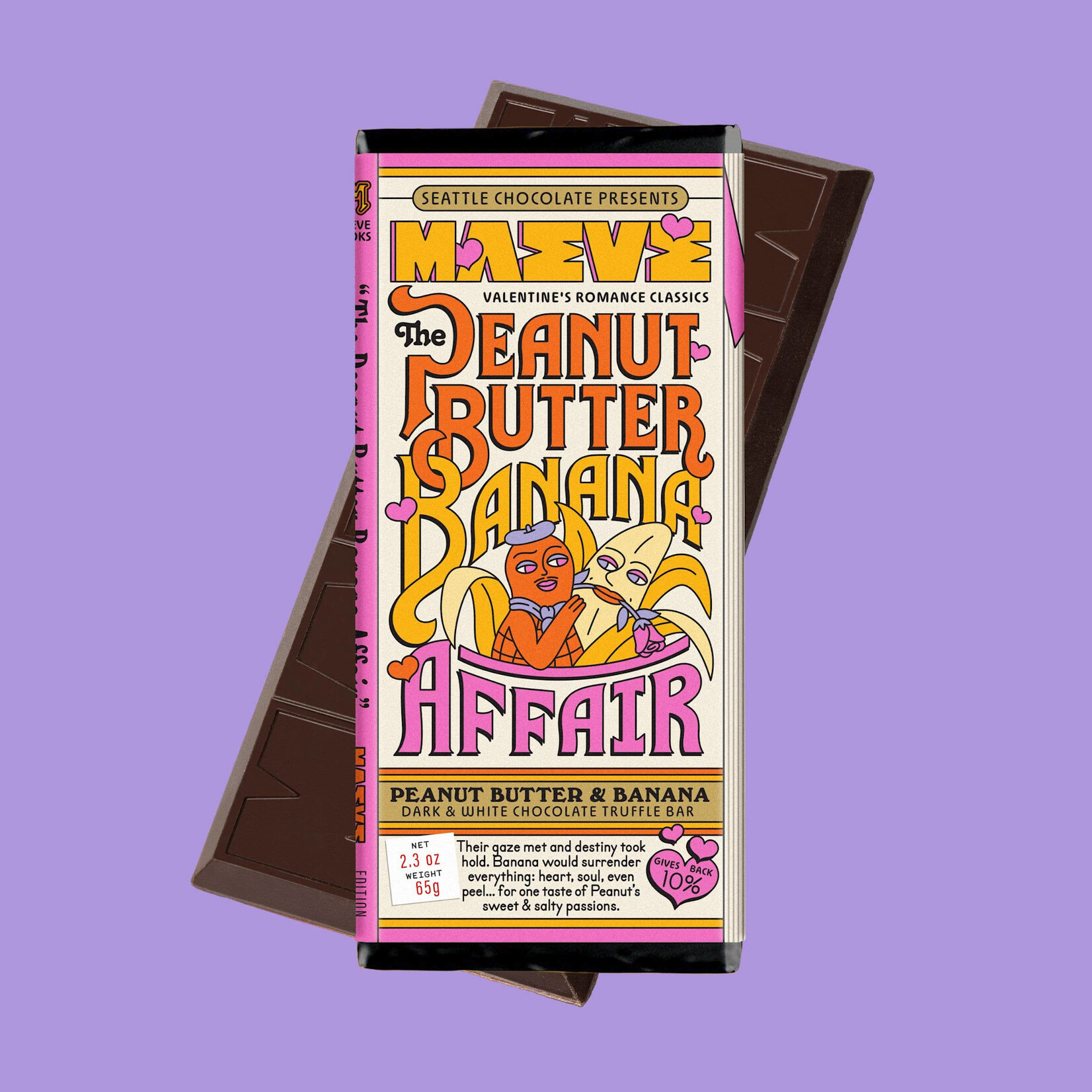 Seattle Chocolate Presents Maeve Valentine's - Peanut Butter Banana Affair Truffle Bar | Seattle Chocolate Presents Maeve