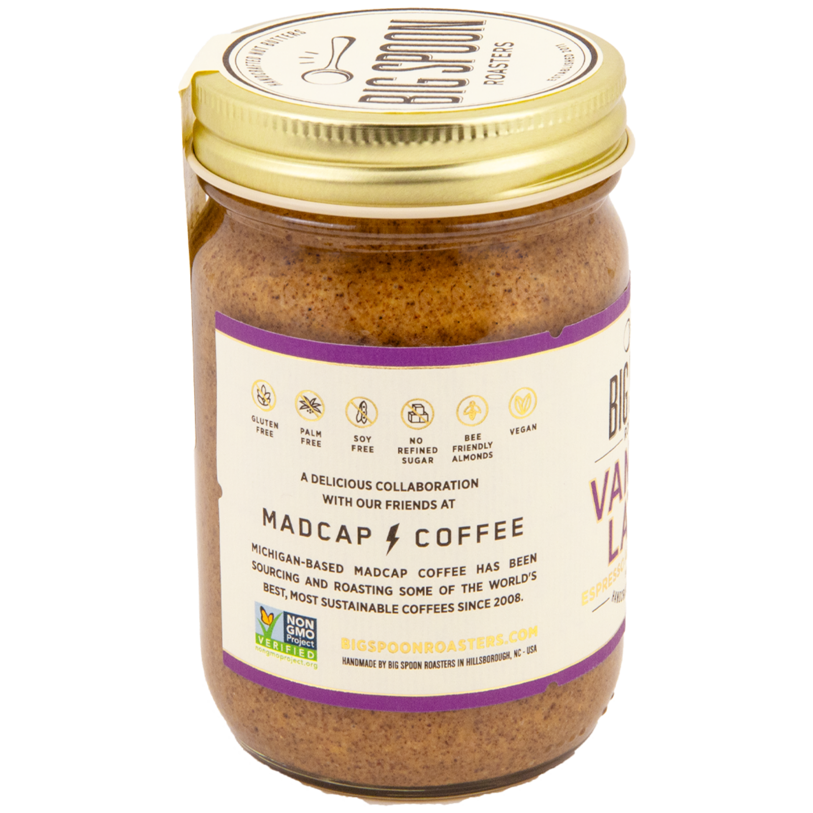 Big Spoon Roasters Vanilla Latte Almond Butter | 13 oz Jar | Big Spoon Roasters