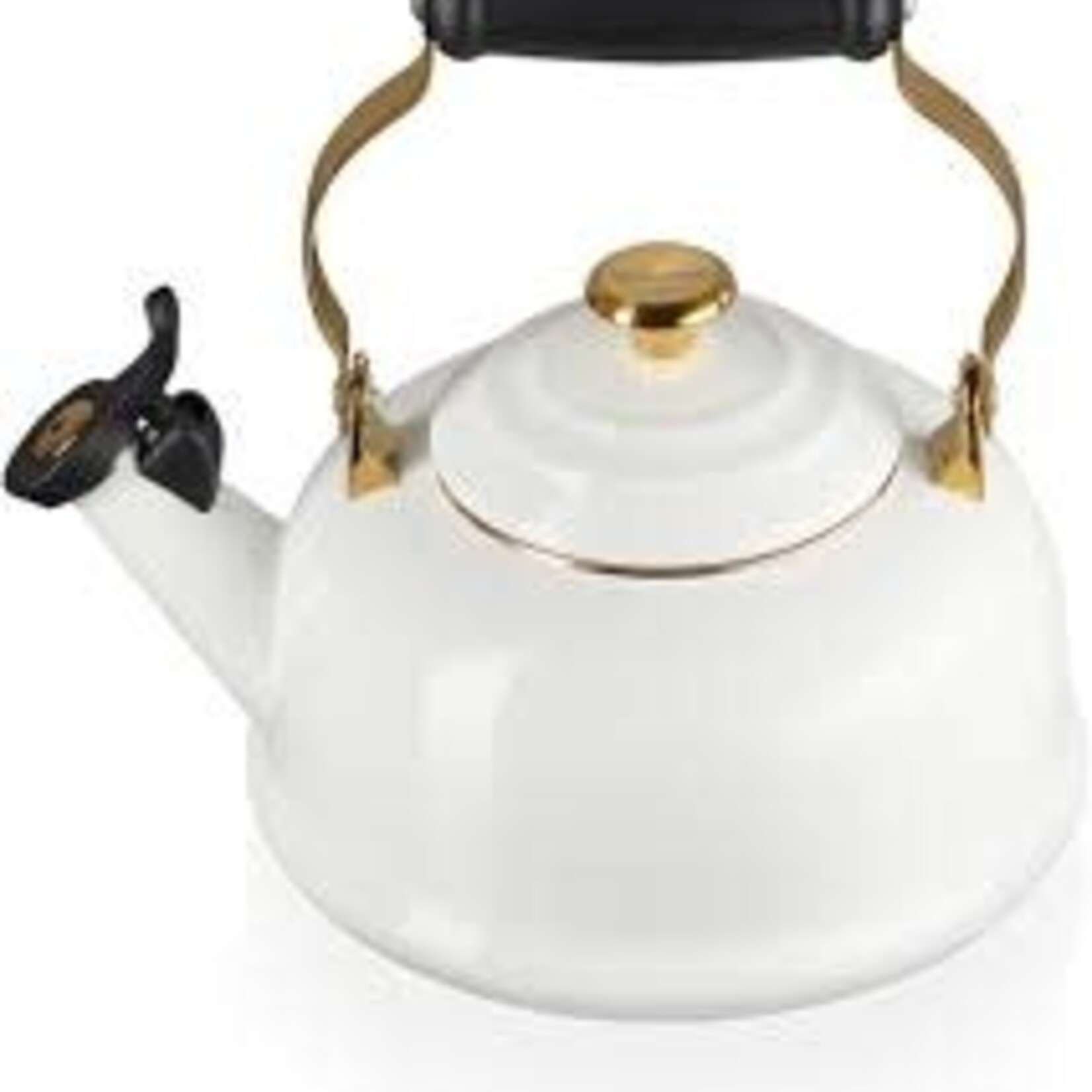 Le Creuset Whistling Kettle 1.7 Qt White Signature Light Gold | Le Creuset