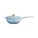 Le Creuset Holly Traditional Saucier with Gold Knob - Coastal Blue | Le Creuset