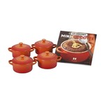 Le Creuset 5-Piece Mini Round Cocotte and Cookbook Set Flame | Le Creuset