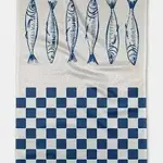 Abby Olson Thomas Landgren Registry Sardine Check Blue Tea Towel | Geometry | Abby Olson Thomas Landgren Registry