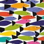 Boston International Guest Towel, School Of Fish