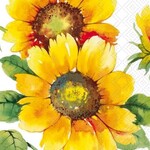 Boston International Guest Towel, Colourful Sunflowers