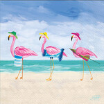Boston International Cocktail Napkin, Beach Flamingos