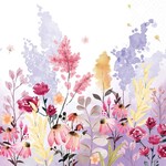 Boston International Lunch Napkin, Watercolor Flowerfield