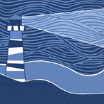 Boston International Cocktail Napkin, Lighthouse