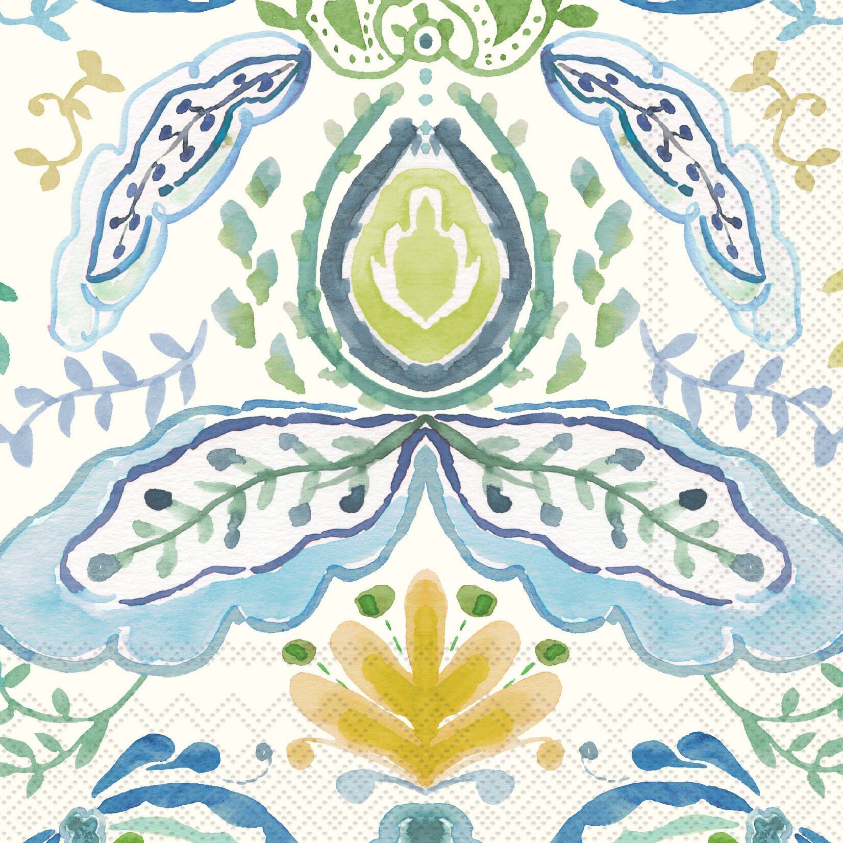 Boston International Lunch Napkin, Azure & Ivy - Gold
