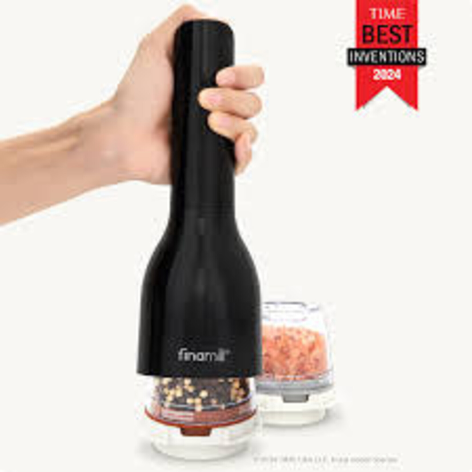 Finamill Midnight Black Battery Operated FinaMill + 1 ProPlus & 1 Peppercorn Pod