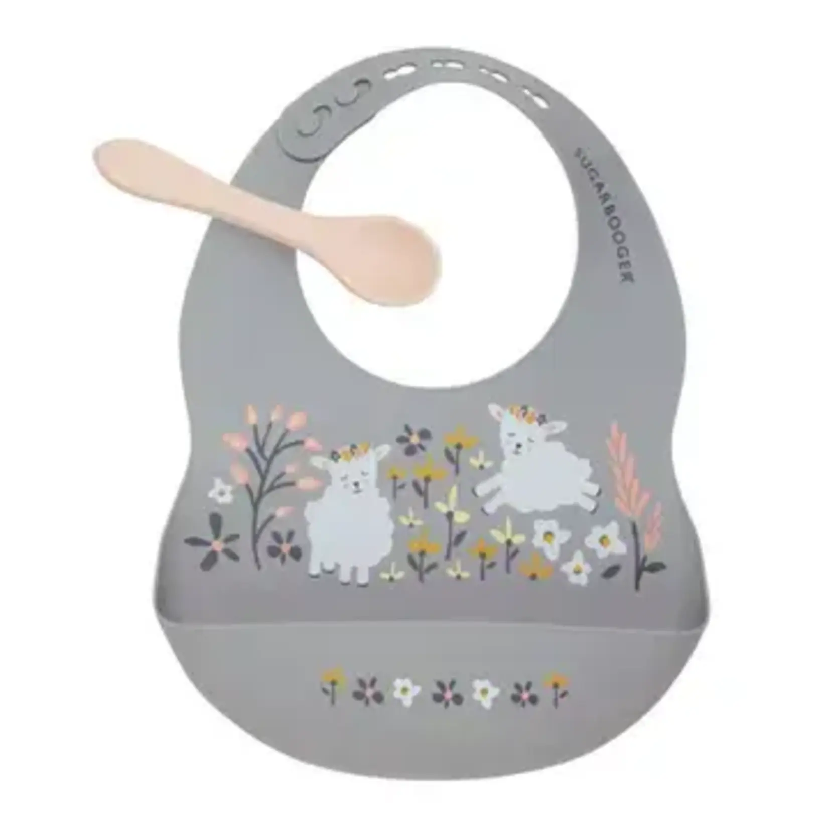 ORE Originals Fresh & Messy Silicone Bib & Spoon Set | Lily the Lamb